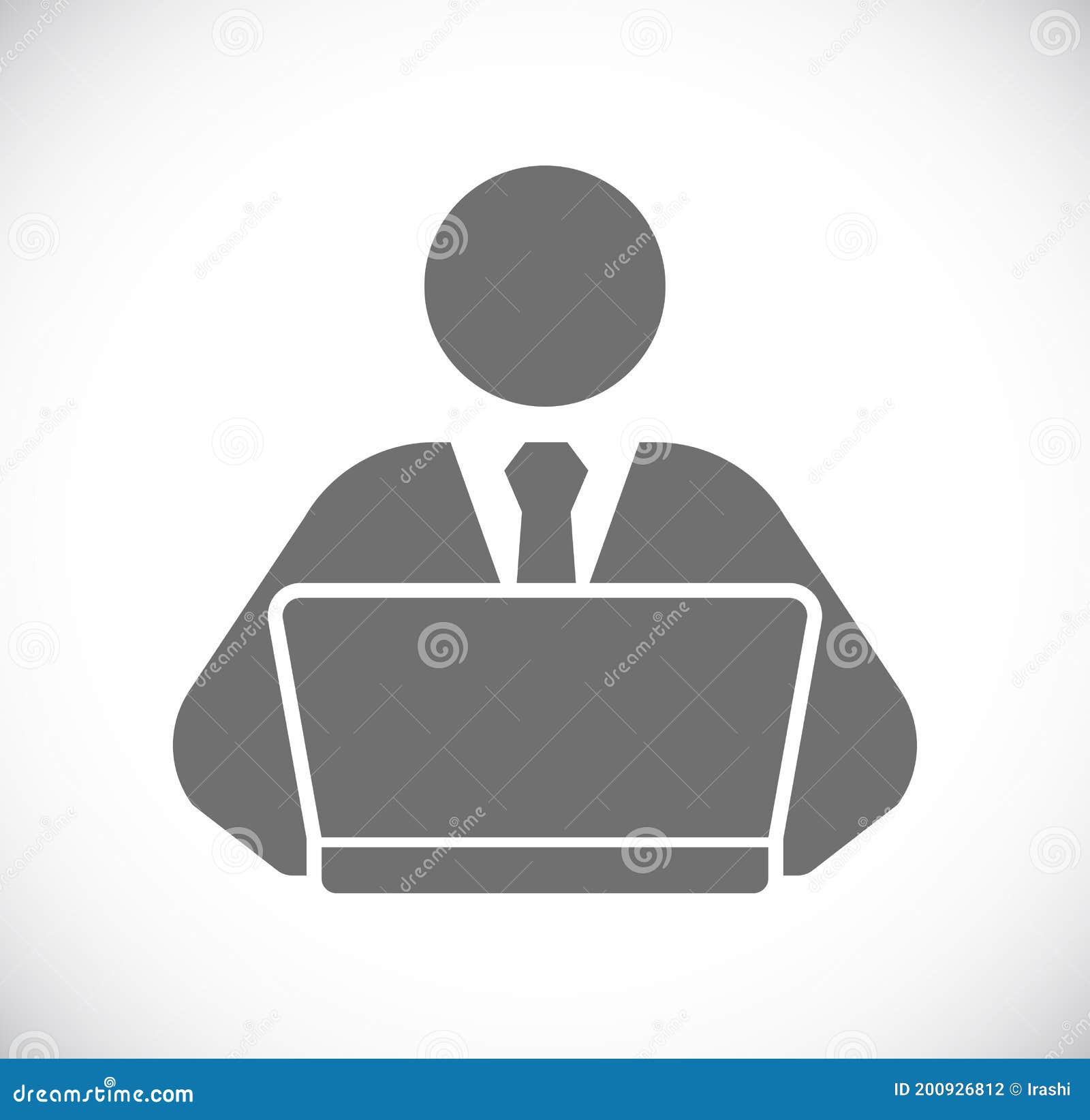 persone working for notebook computer icon