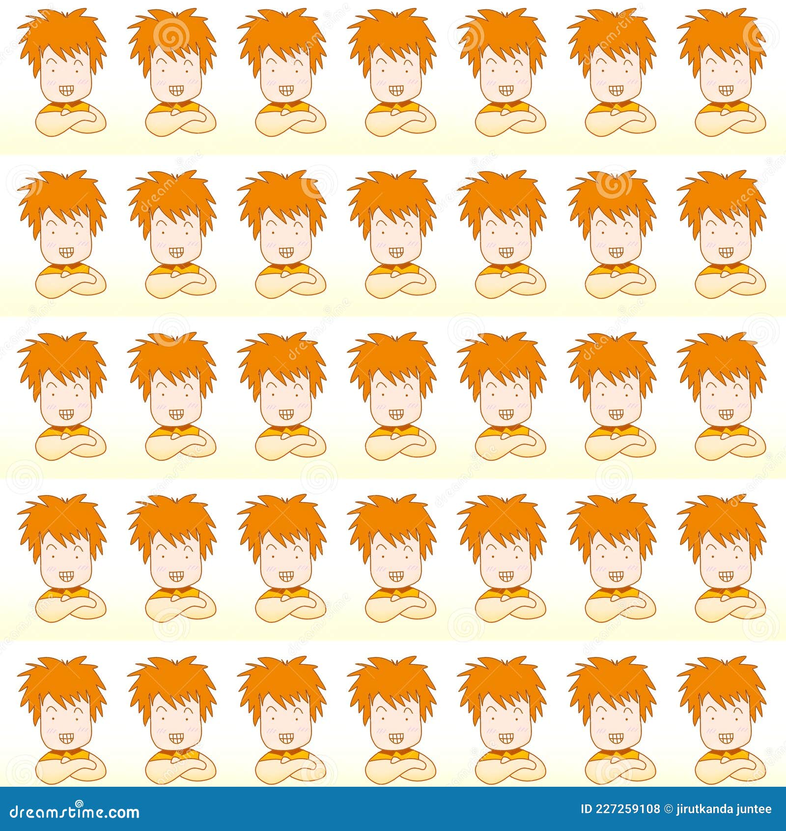 Personnage De Dessin Animé Jeune Homme Aux Cheveux Orange Illustration  Stock - Illustration du conception, étiquette: 227259108
