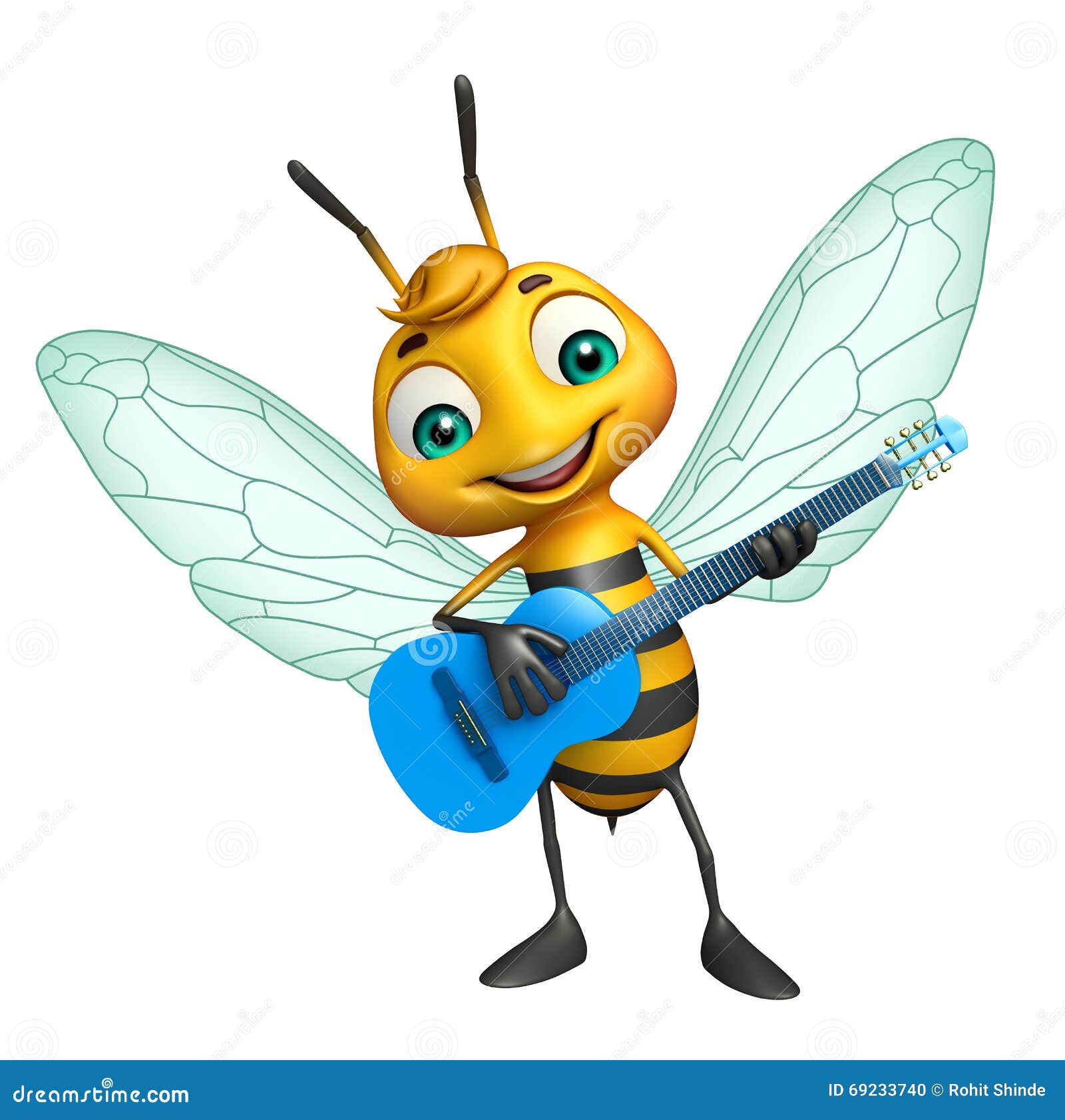 [Heller]Potez 540 F-AOOJ - Page 4 Personnage-de-dessin-anim%C3%A9-mignon-d-abeille-avec-la-guitare-69233740