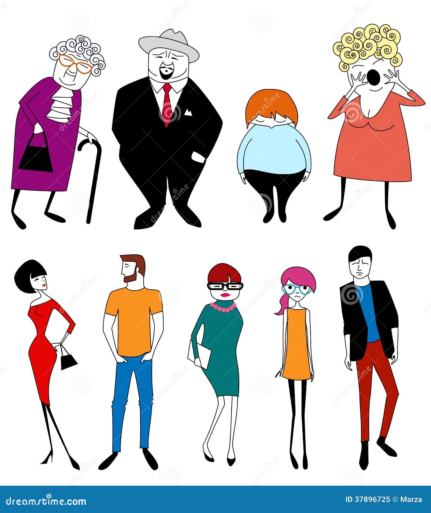 Personnages De Dessin  Anim  Illustration de Vecteur 