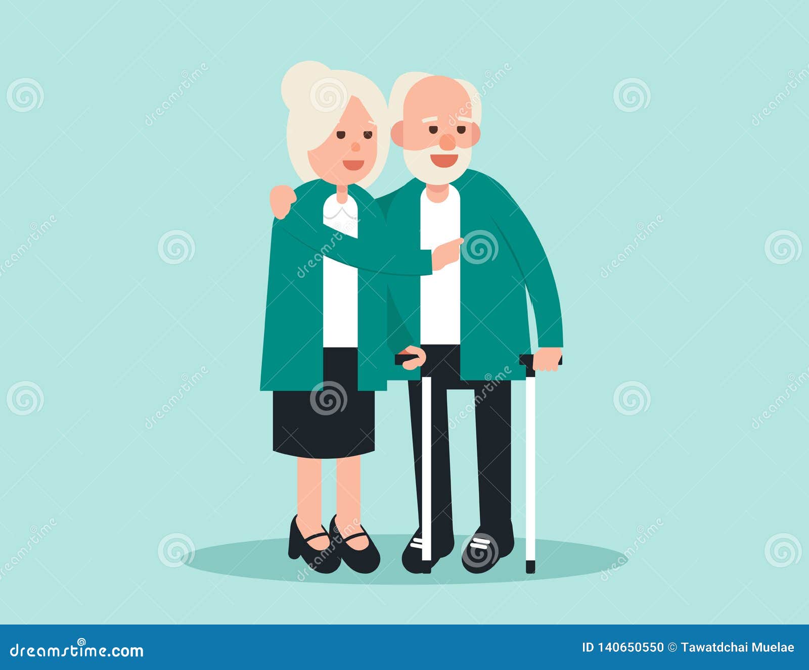 Personne Agee Position Deux Et Salutation Pluses Age Illustration Pluse Age De Vecteur De Concept Caractere Plat De Conception Illustration De Vecteur Illustration Du Plat Mari