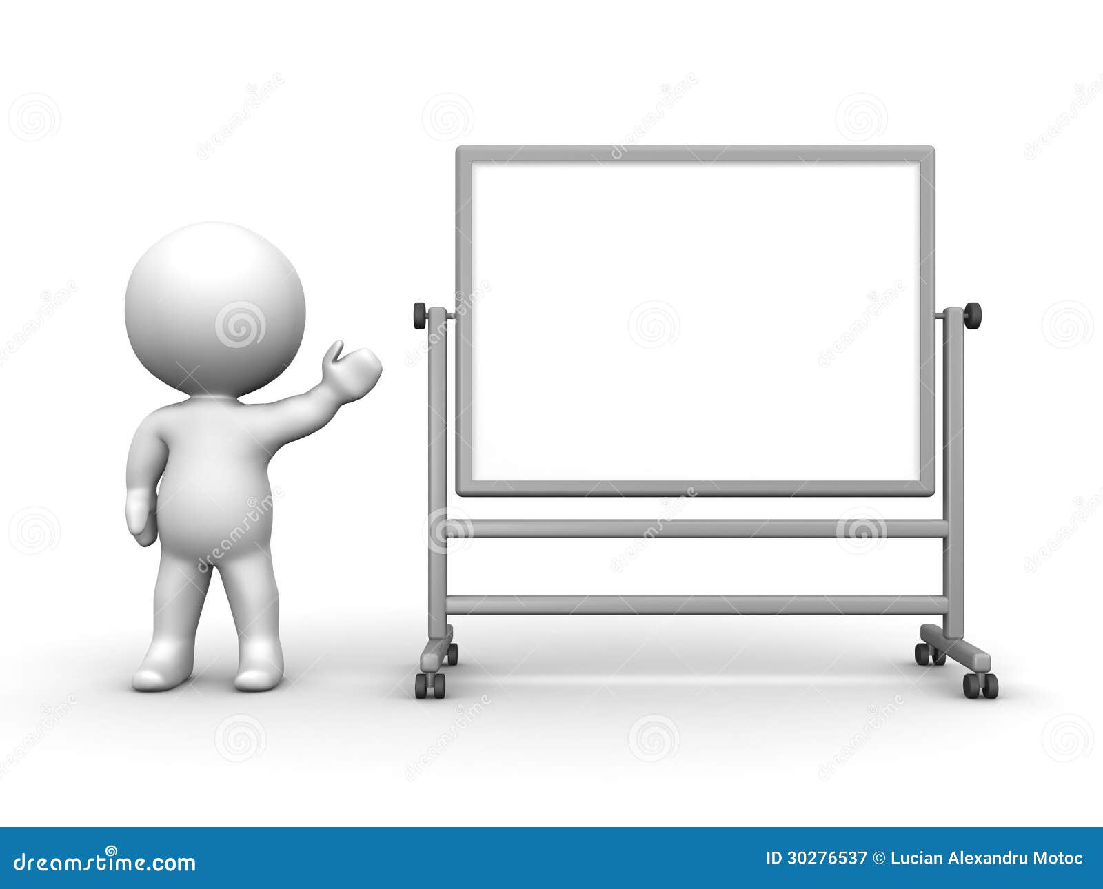 Homme 3D Présent Le Grand Tableau Blanc Illustration Stock - Illustration  du présentateur, isolement: 30276537