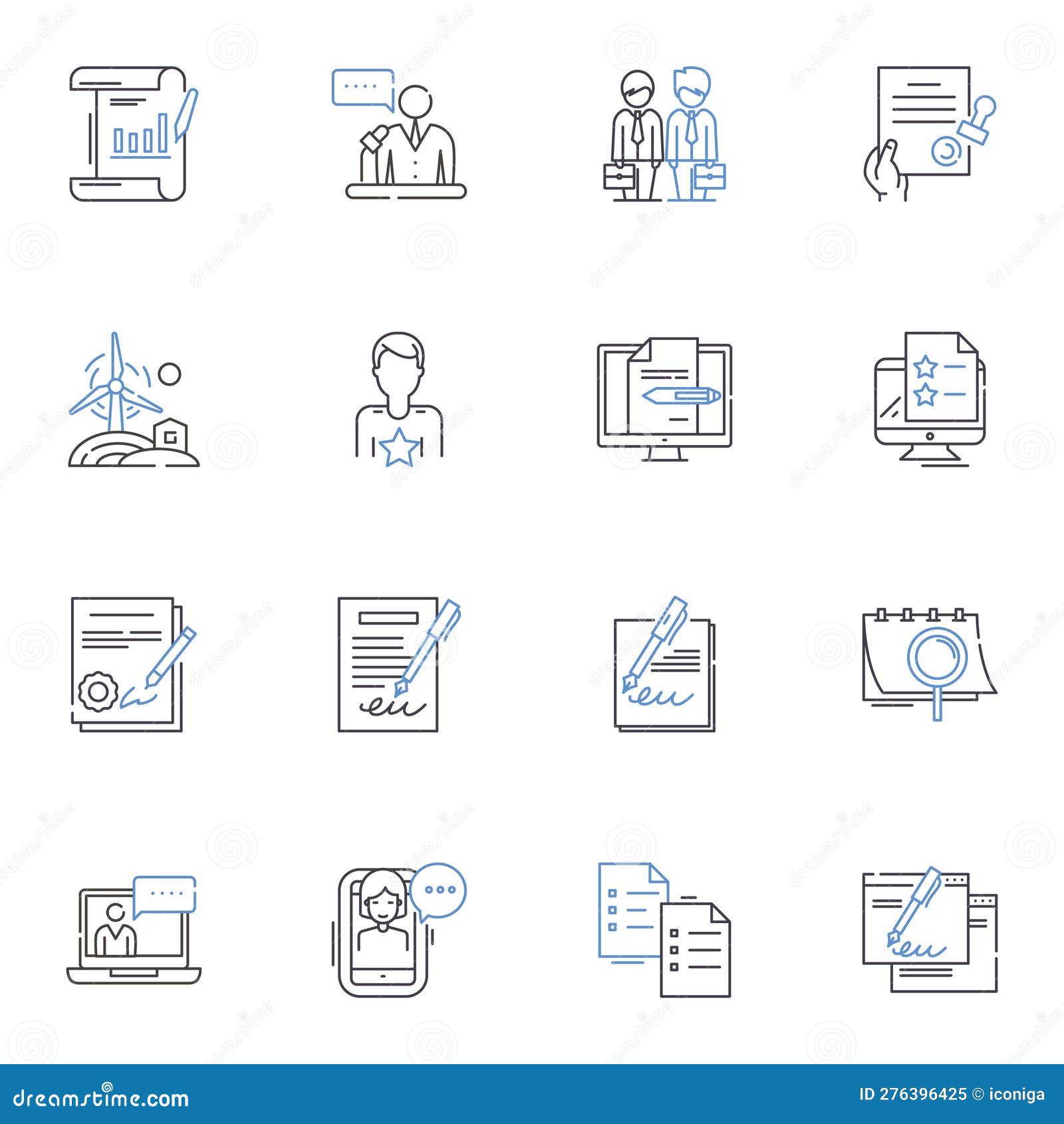 personnel recruitment line icons collection. hiring, recruitment, staffing, employment, talent, headhunting, onboarding