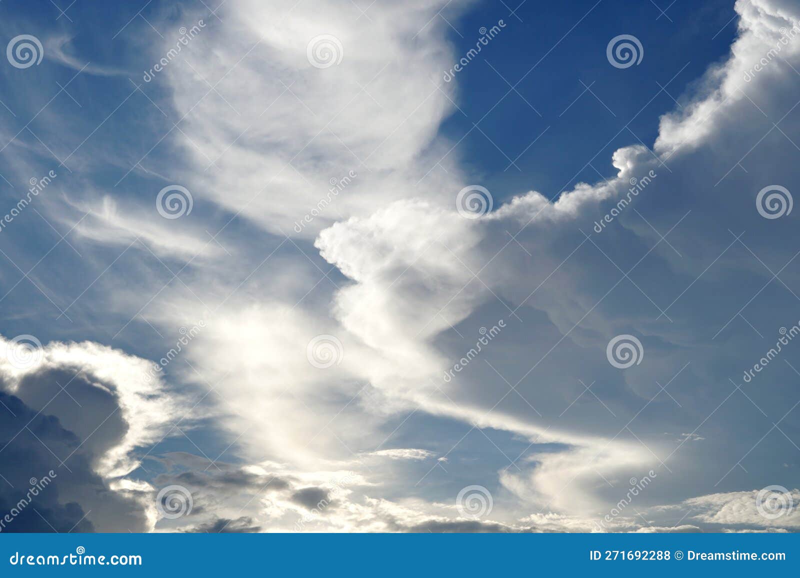 The Perspective of Clouds in the Blue Sky Stock Photo Image of nature