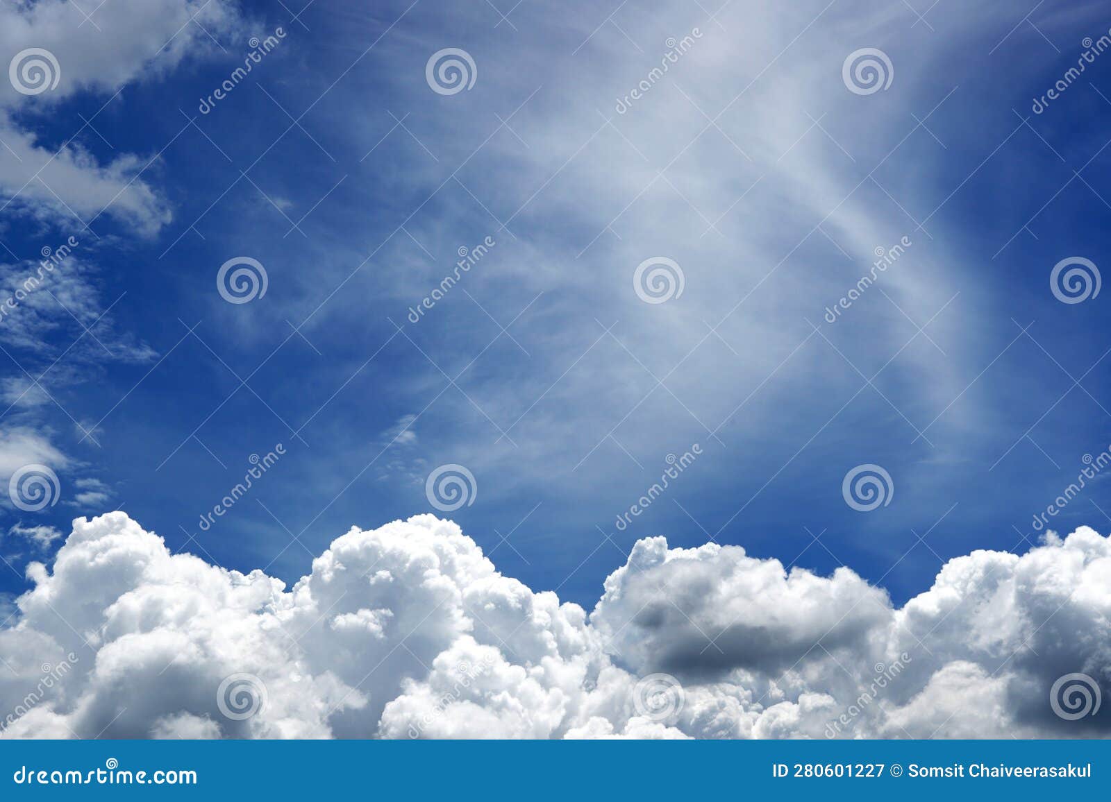 The Perspective of Nimbus Clouds in the Blue Sky Stock Image Image of