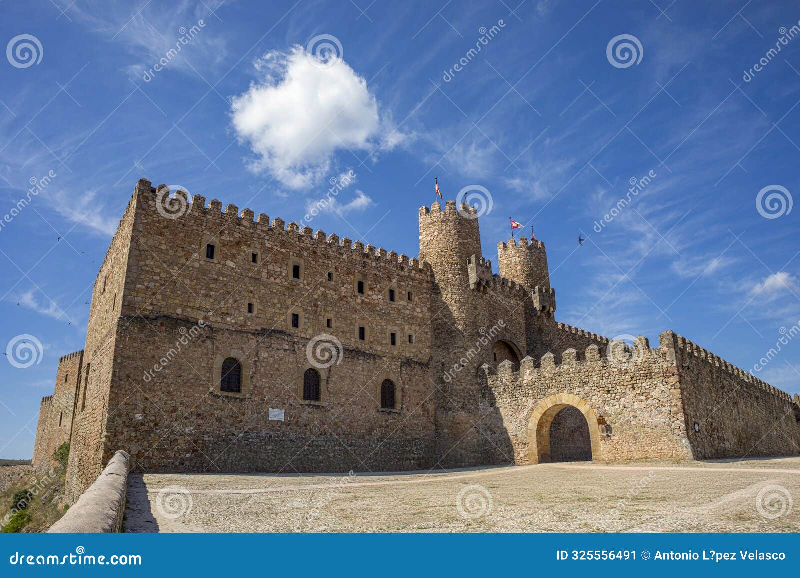 perspective view of the medieval castle of sigÃ¼enza, guadalajara
