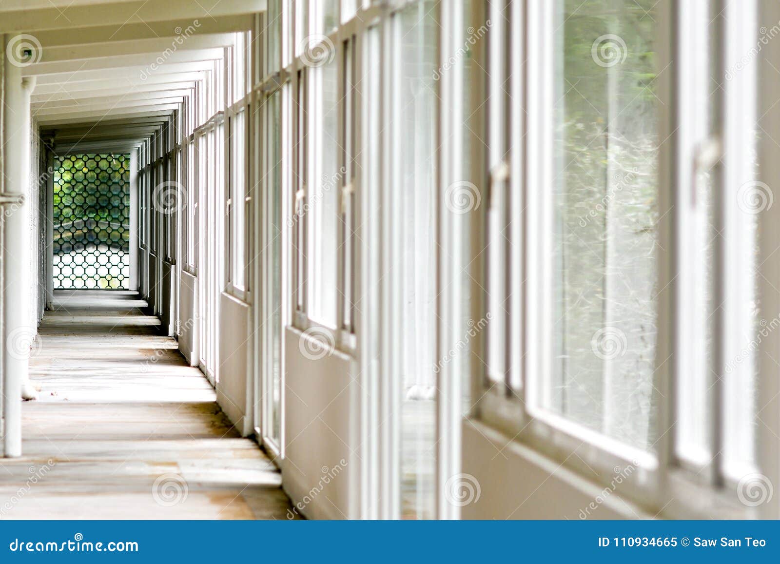 Perspective of Pillars and Windows Stock Image Image of clear