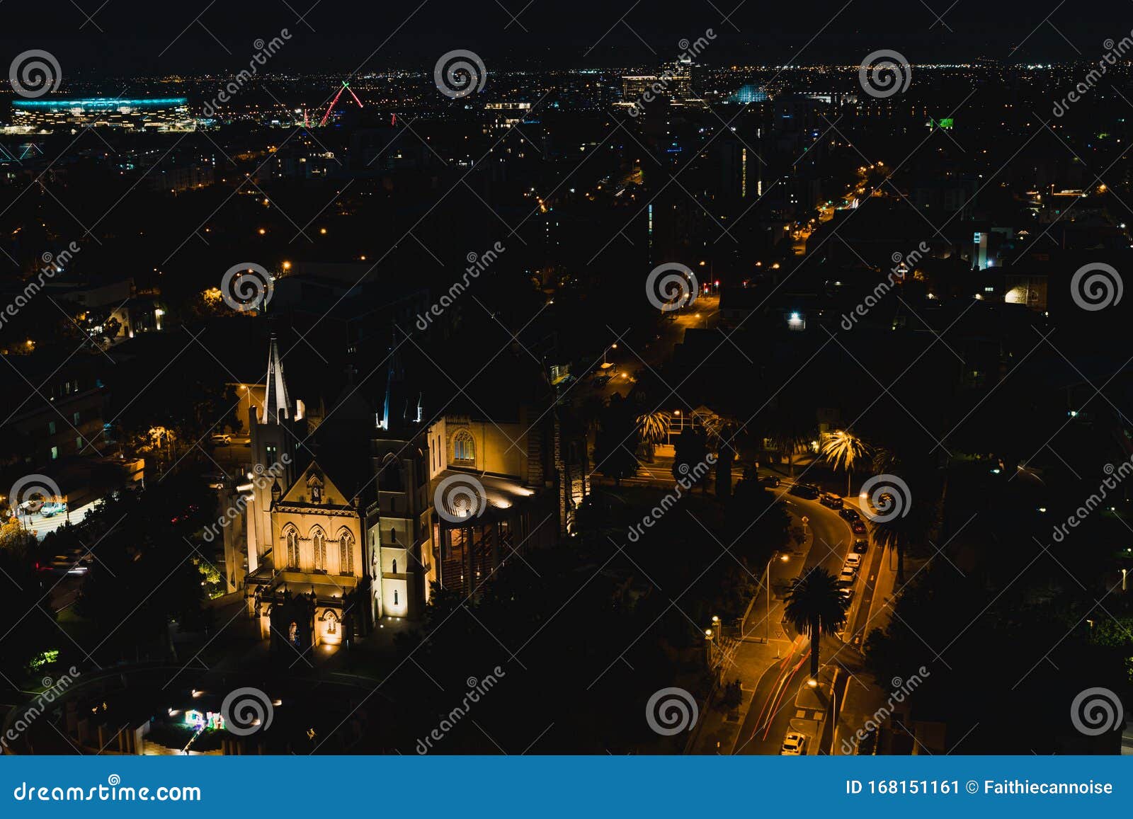 Perth City CBD by Night from Above Editorial Photo Image of oceania