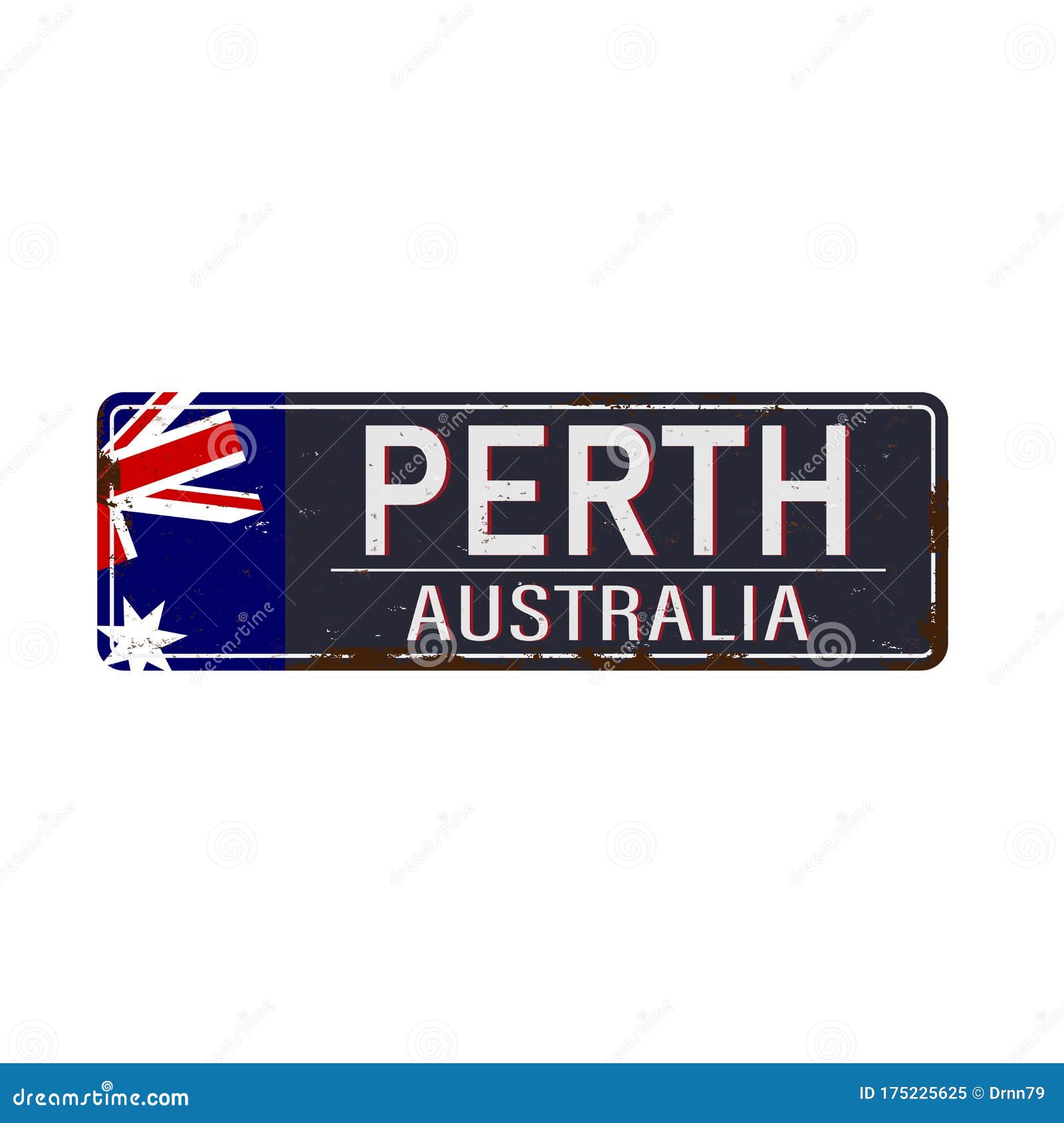 Perth Road Sign Blue Vector Illustration, Road Table Stock Vector