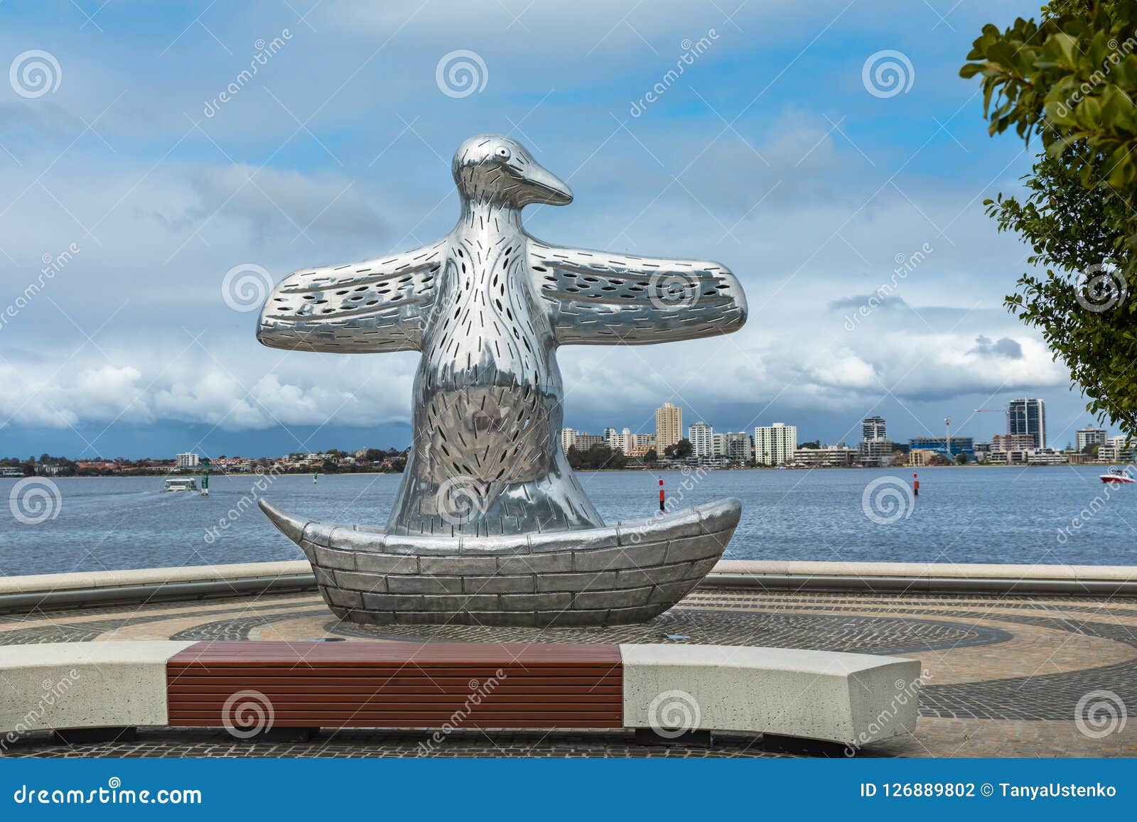Perth, WA, Australia, a Sculpture Named First Contact by Indigen