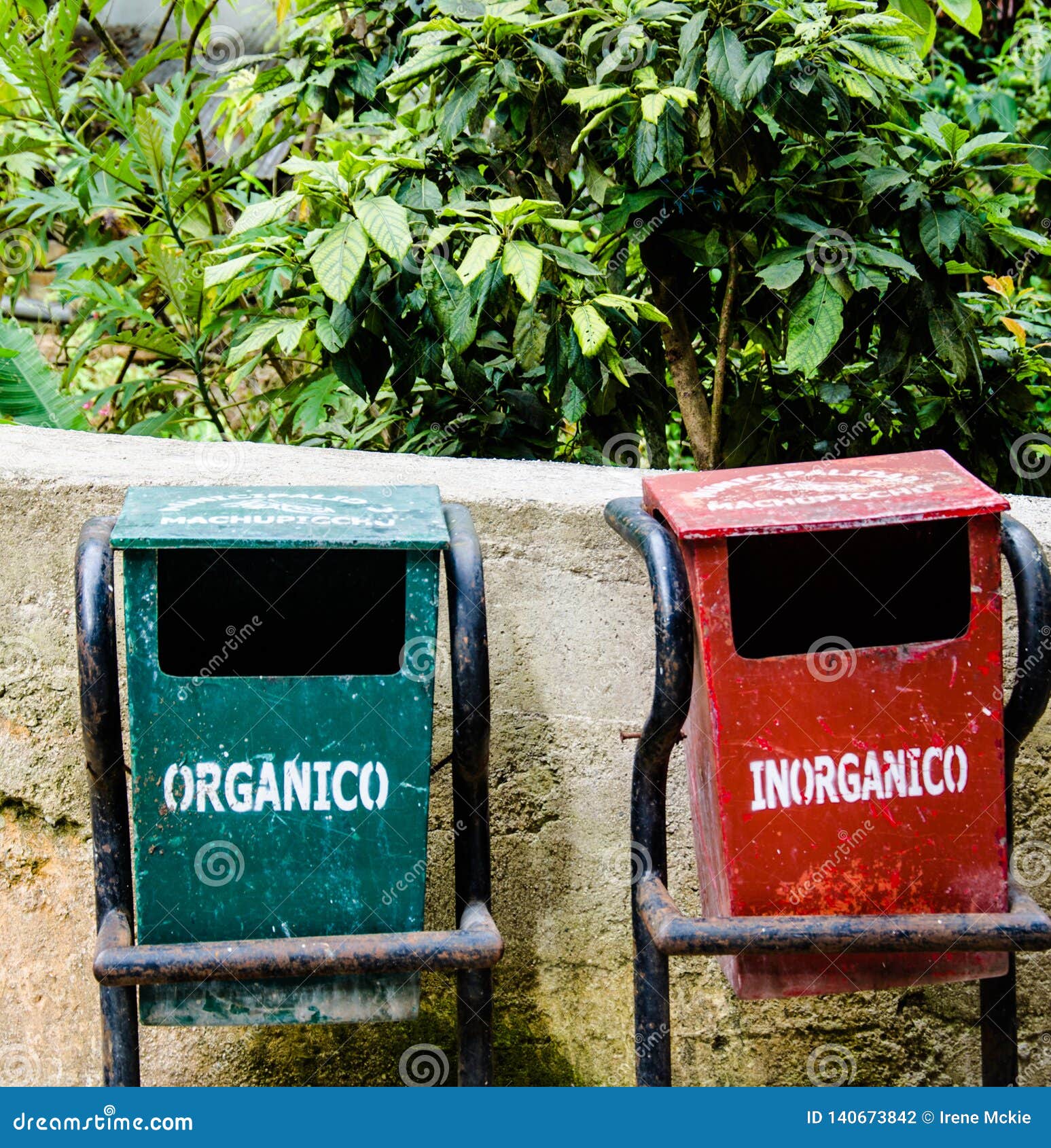 peru, may, rural village, recycling bins, organico and inorganico,