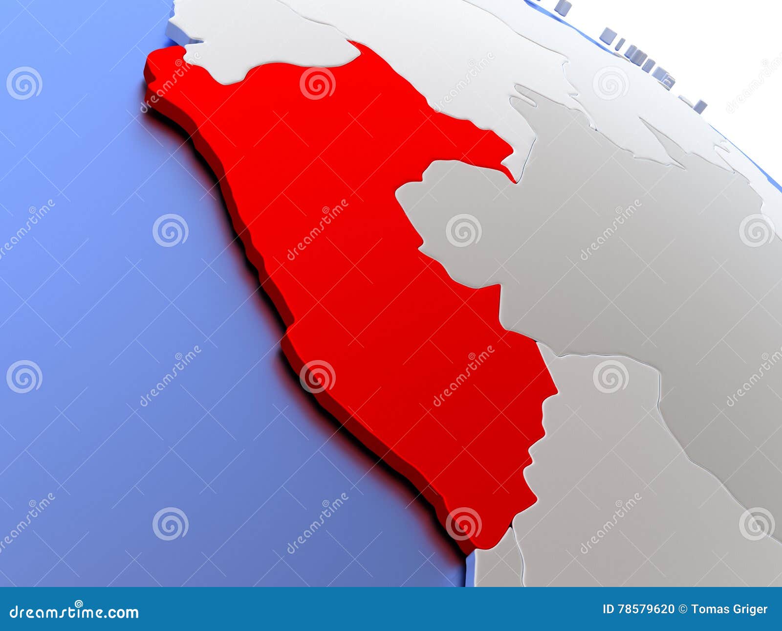 Peru On World Map Stock Illustration Illustration Of Country 78579620 Peru World Map Elegant Silver D Globe Blue Oceans D Illustration 78579620