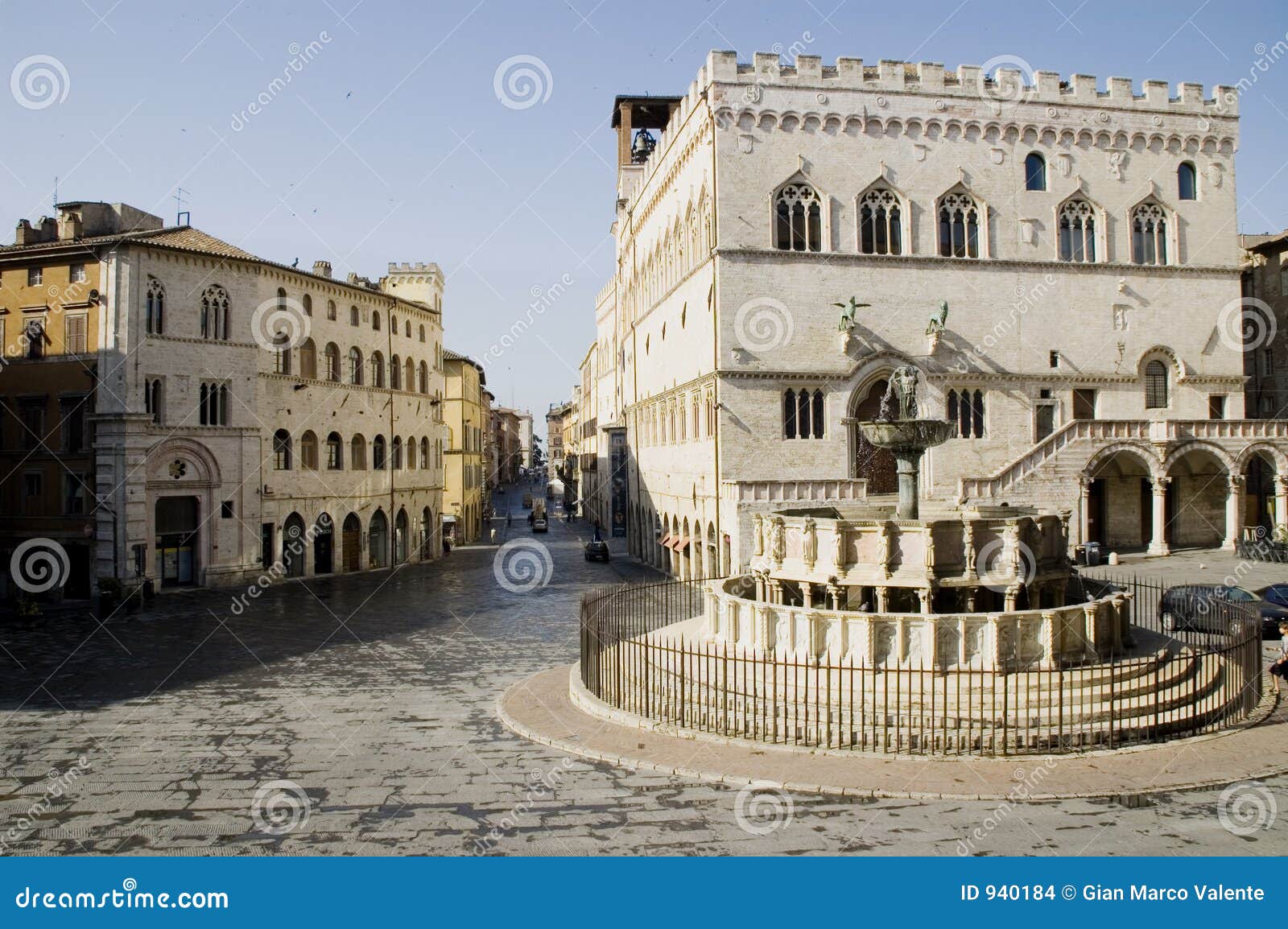 perugia main square, italy.