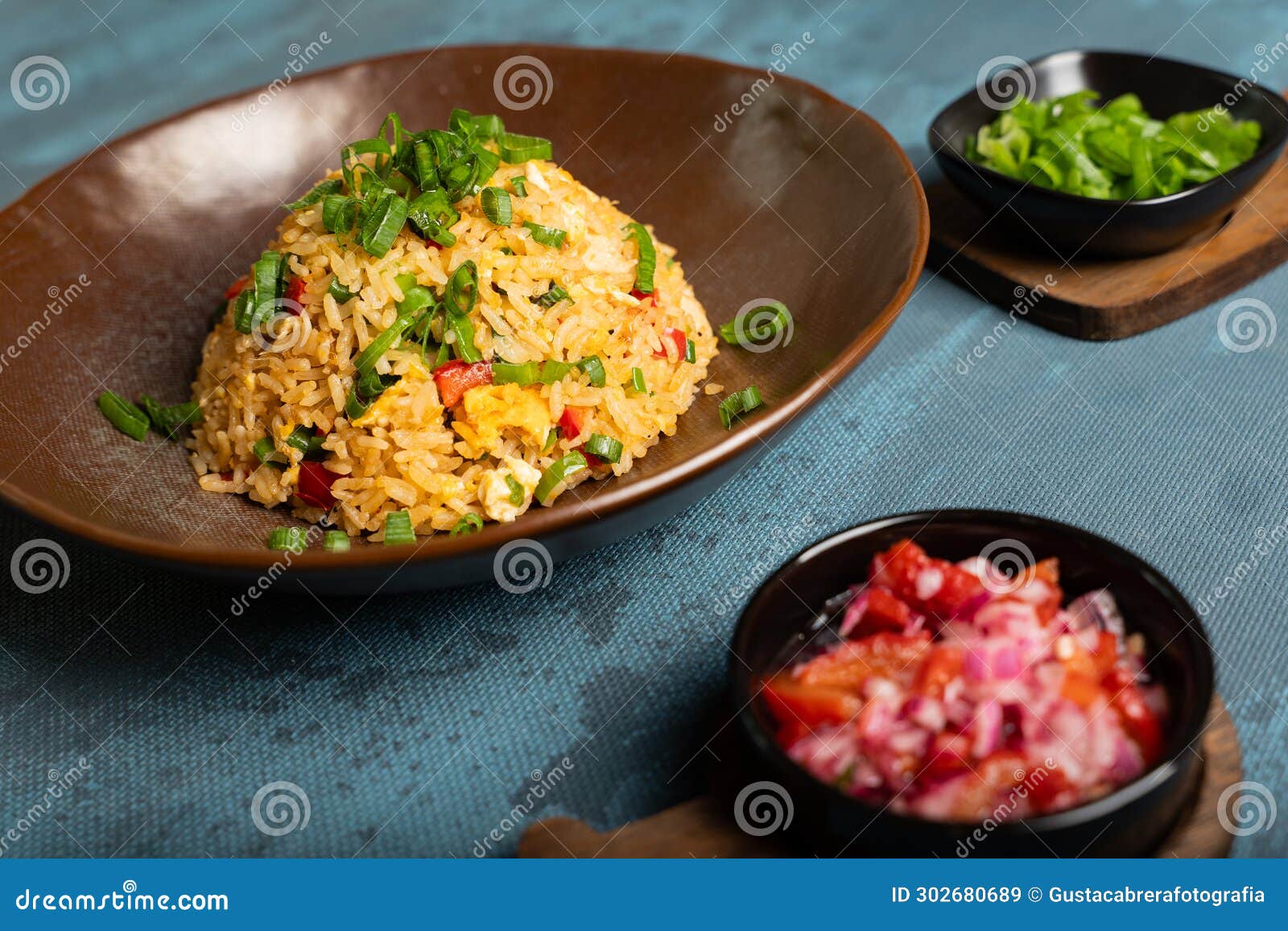 peruvian gastronomy dish called arroz chaufa .