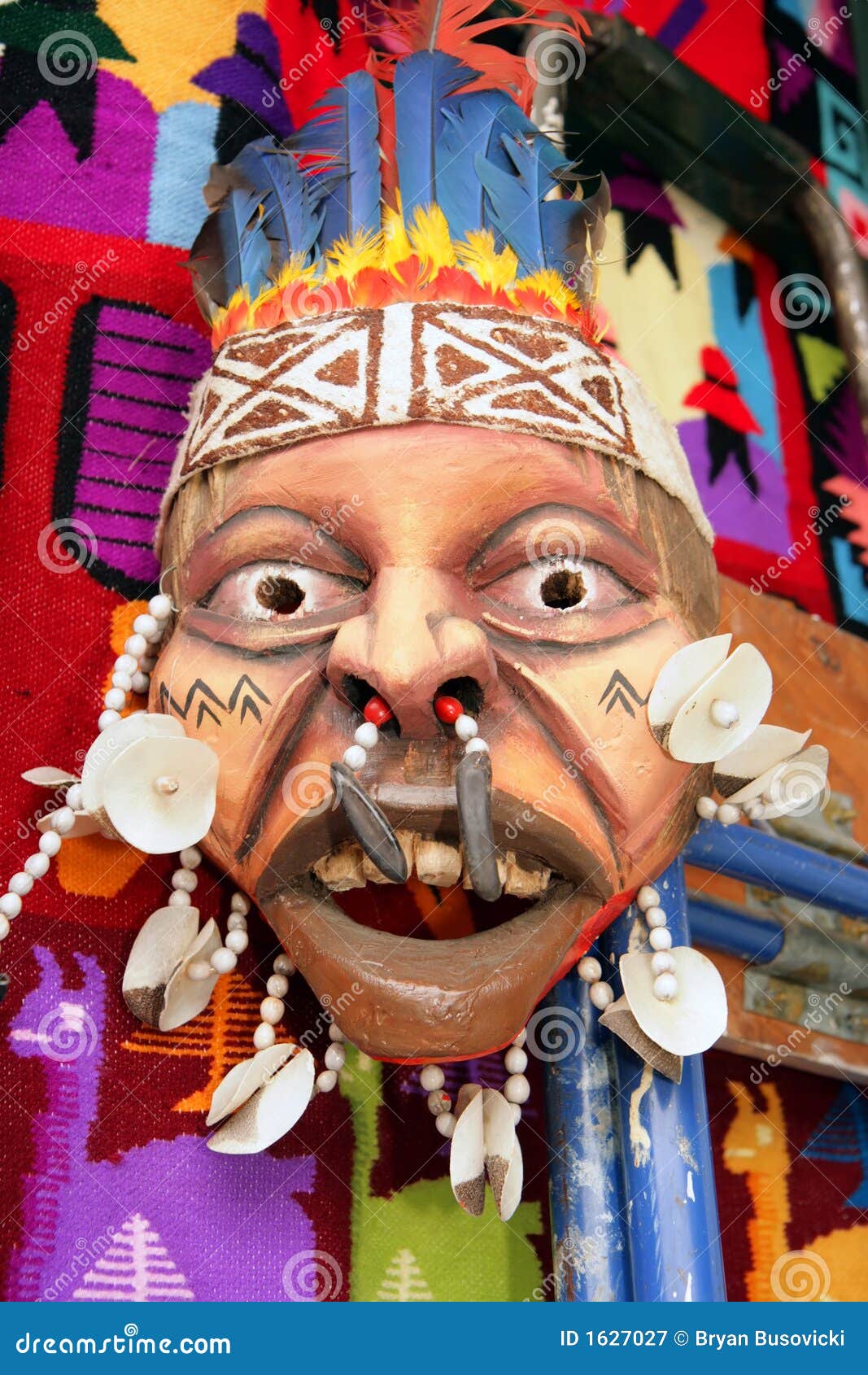 peruvian mask and quilt