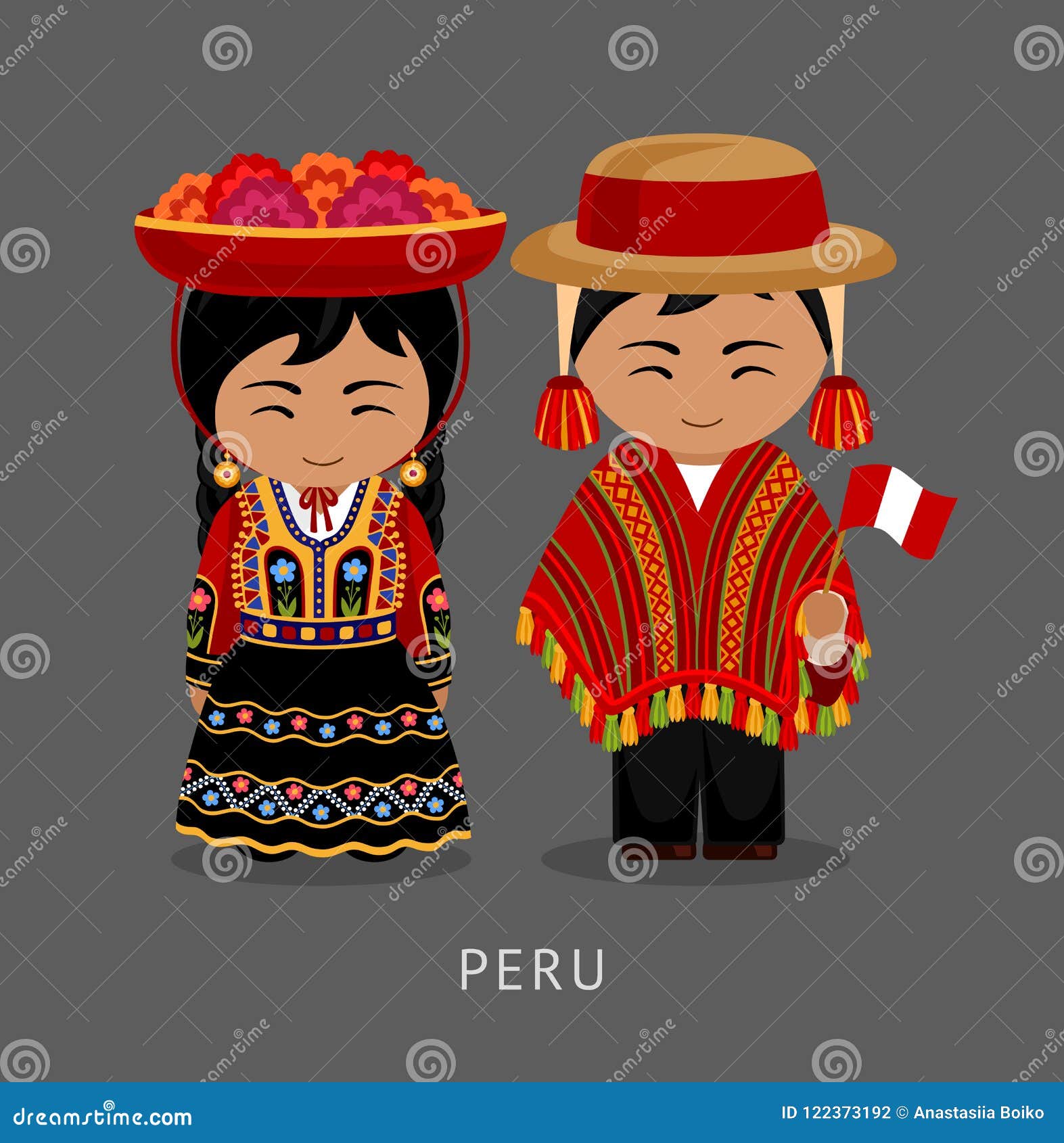 peruvian in national dress.