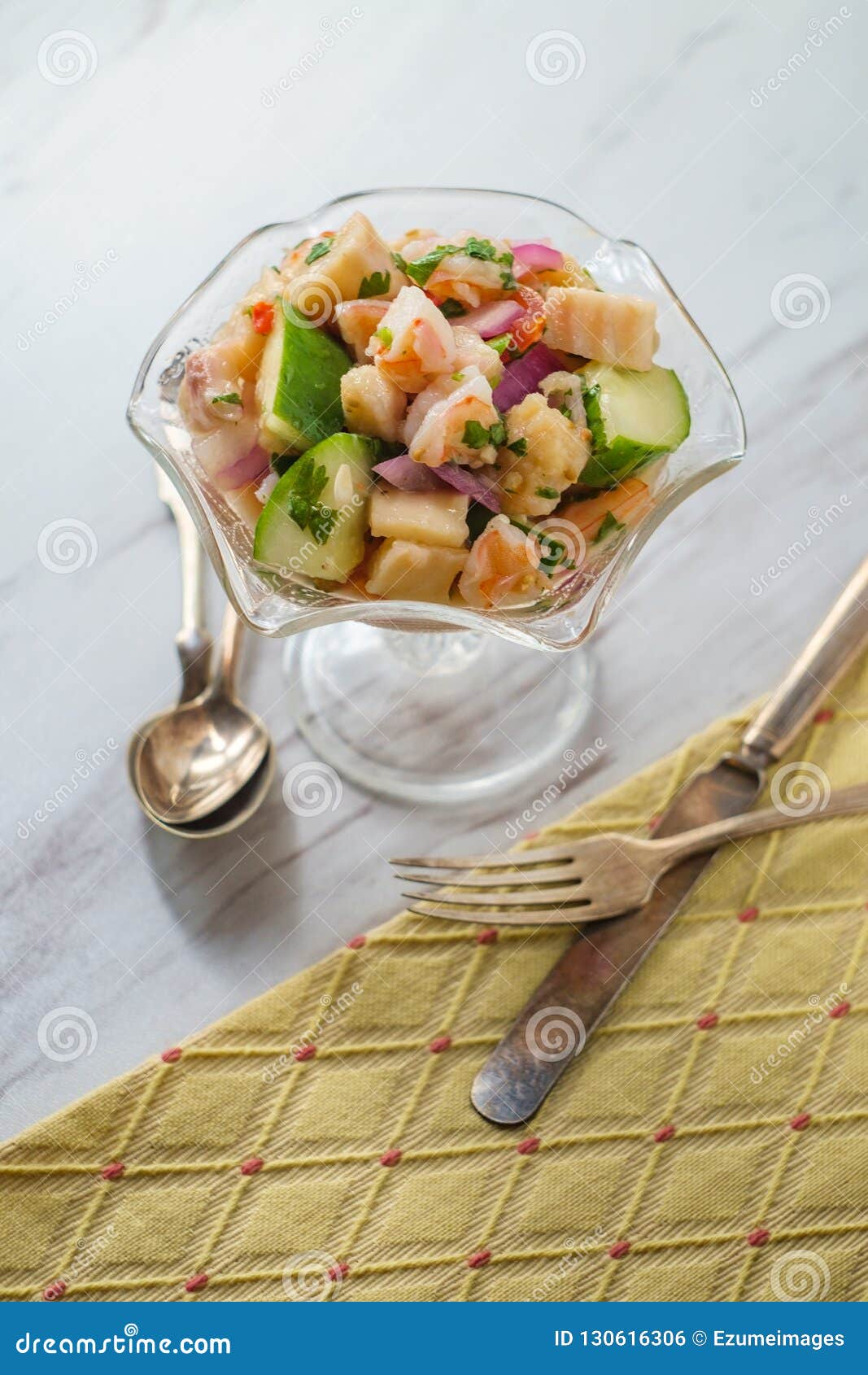 Peruvian Shrimp Tilapia Ceviche Stock Photo Image of peruvian