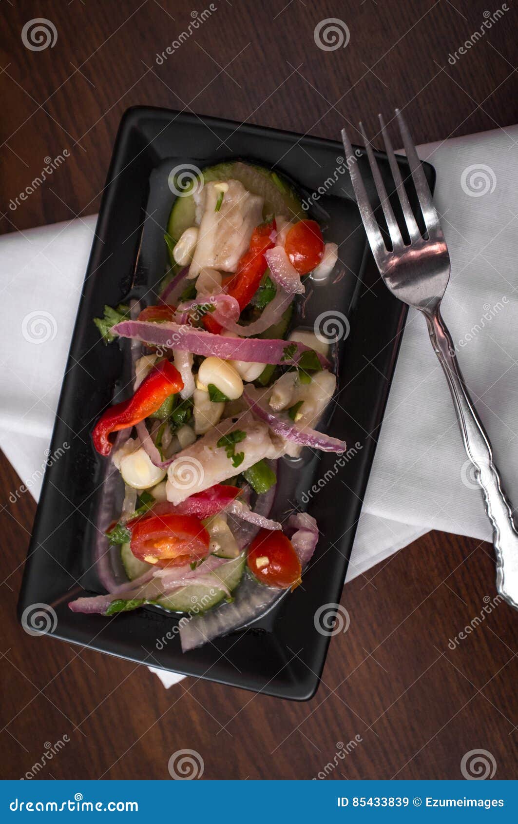 Peruvian Tilapia Ceviche stock image. Image of cold, lemon 85433839