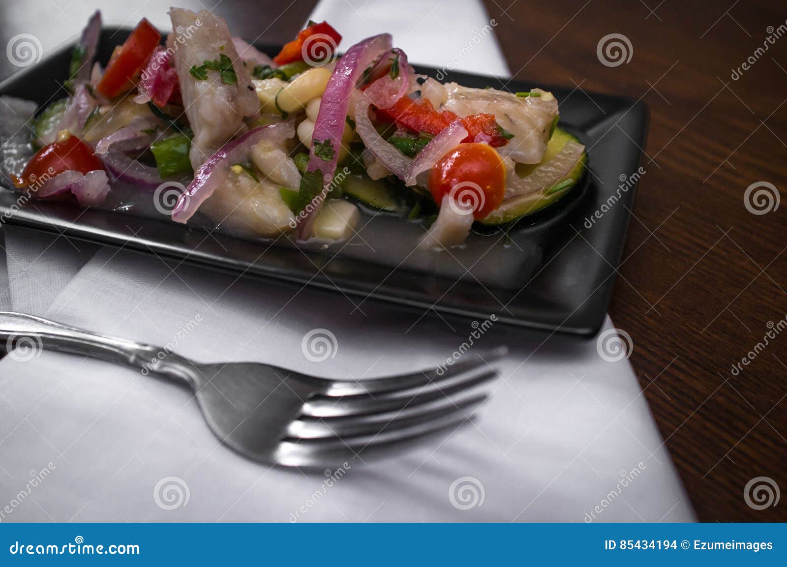 Peruvian Tilapia Ceviche stock photo. Image of citrus 85434194