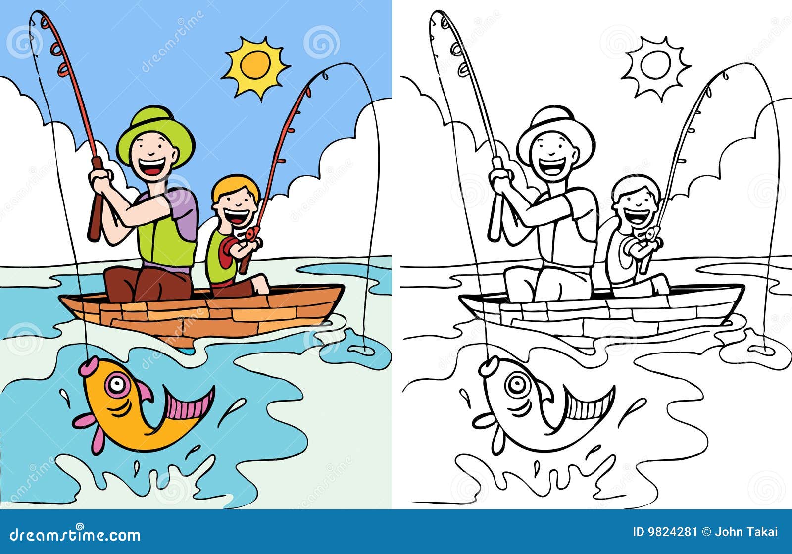 Pesca del figlio e del padre Libera da Diritti