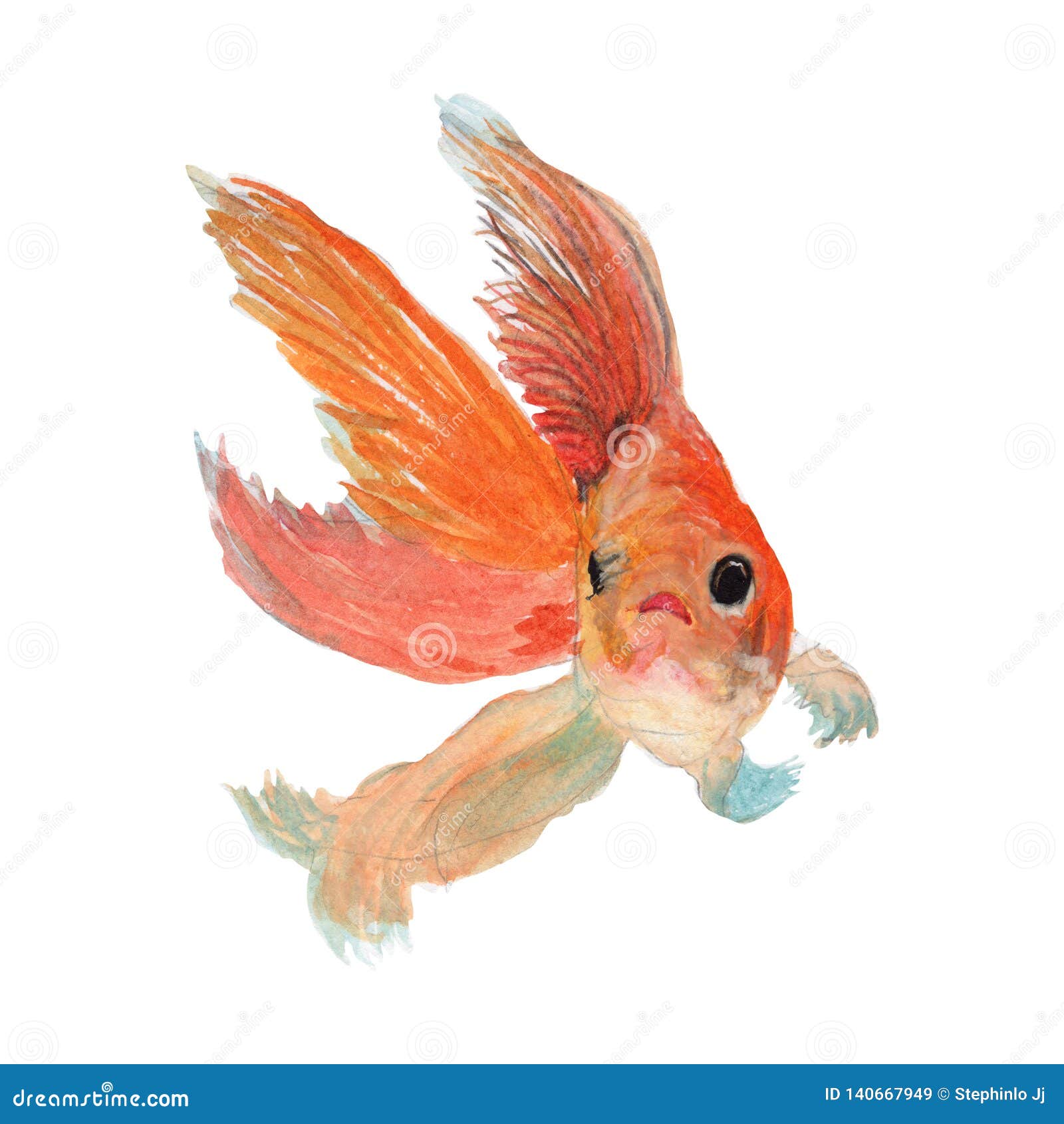 Pescado Dorado Pintura Acuática Dibujos De Animales Lindos Pintados a Mano  Color Agua Stock de ilustración - Ilustración de pintado, fondo: 140667949