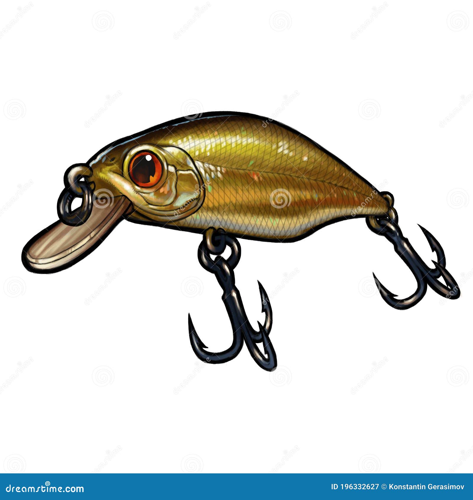 Mendigar Mirar enero Pescador De Cebo De Pesca Crank Cebo Pesca De Oro Para Un Depredador Stock  de ilustración - Ilustración de anaranjado, colorido: 196332627