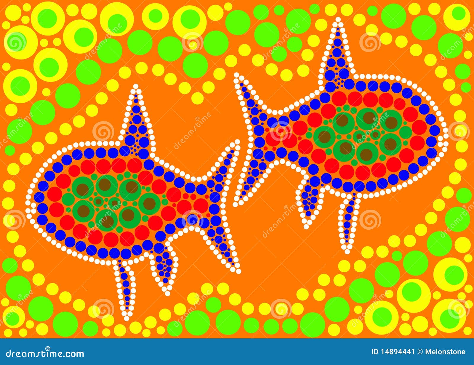 Pescados Aborigenes Del Arte Del Punto Stock De Ilustracion