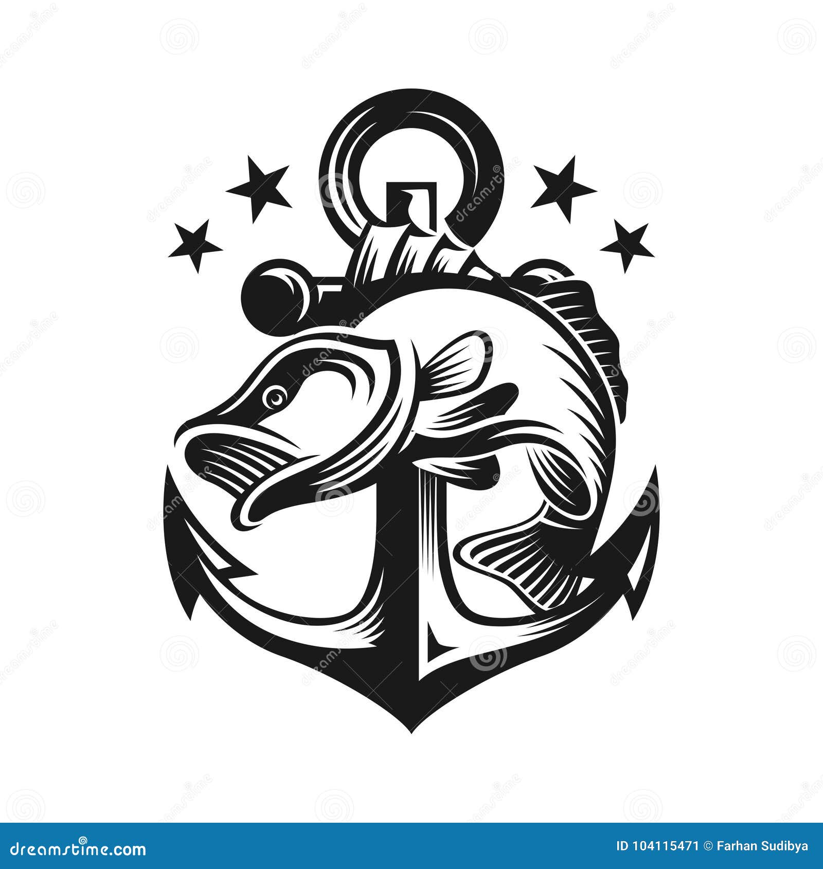 Download Pescados Bajos Con La Plantilla Del Logotipo Del Ancla ...