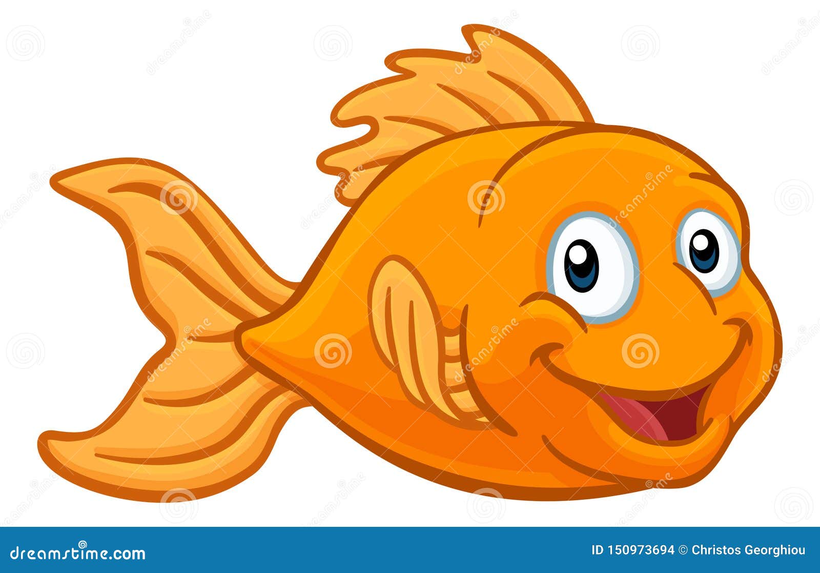 Pescados Del Oro O Personaje De Dibujos Animados Del Pez De Colores  Ilustración del Vector - Ilustración de muestra, acuario: 150973694