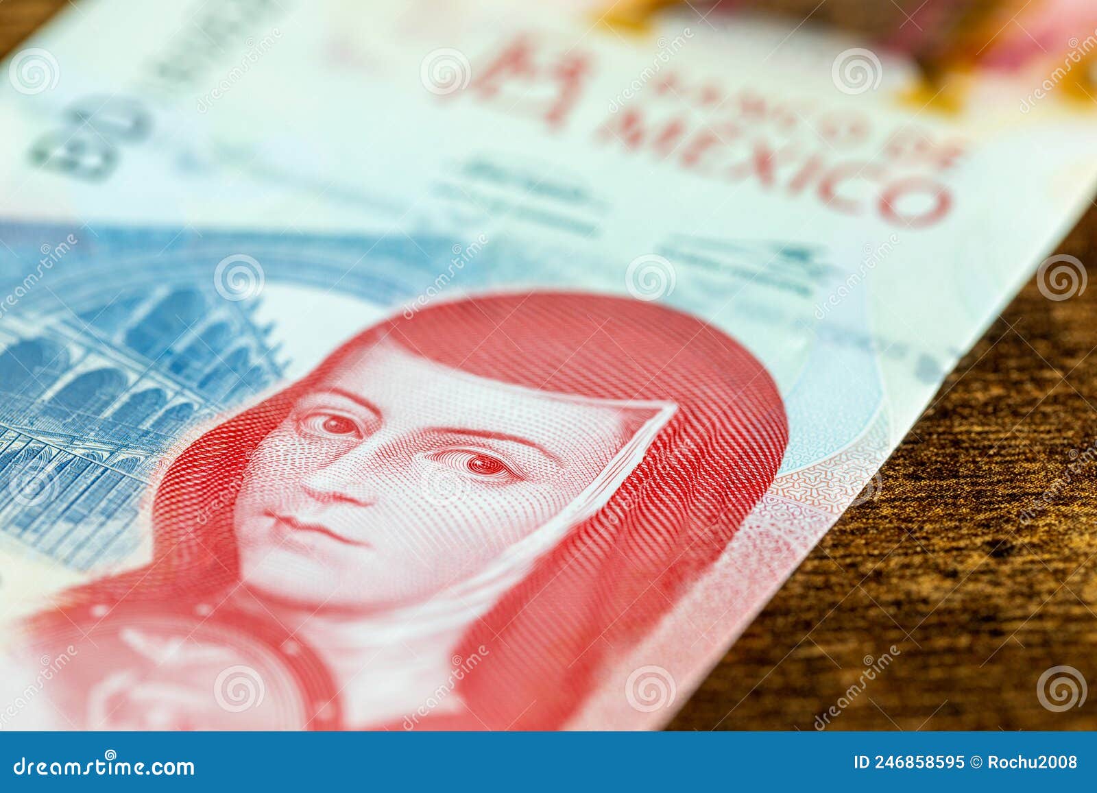 100 pesos banknote from mexico, financial and business concept