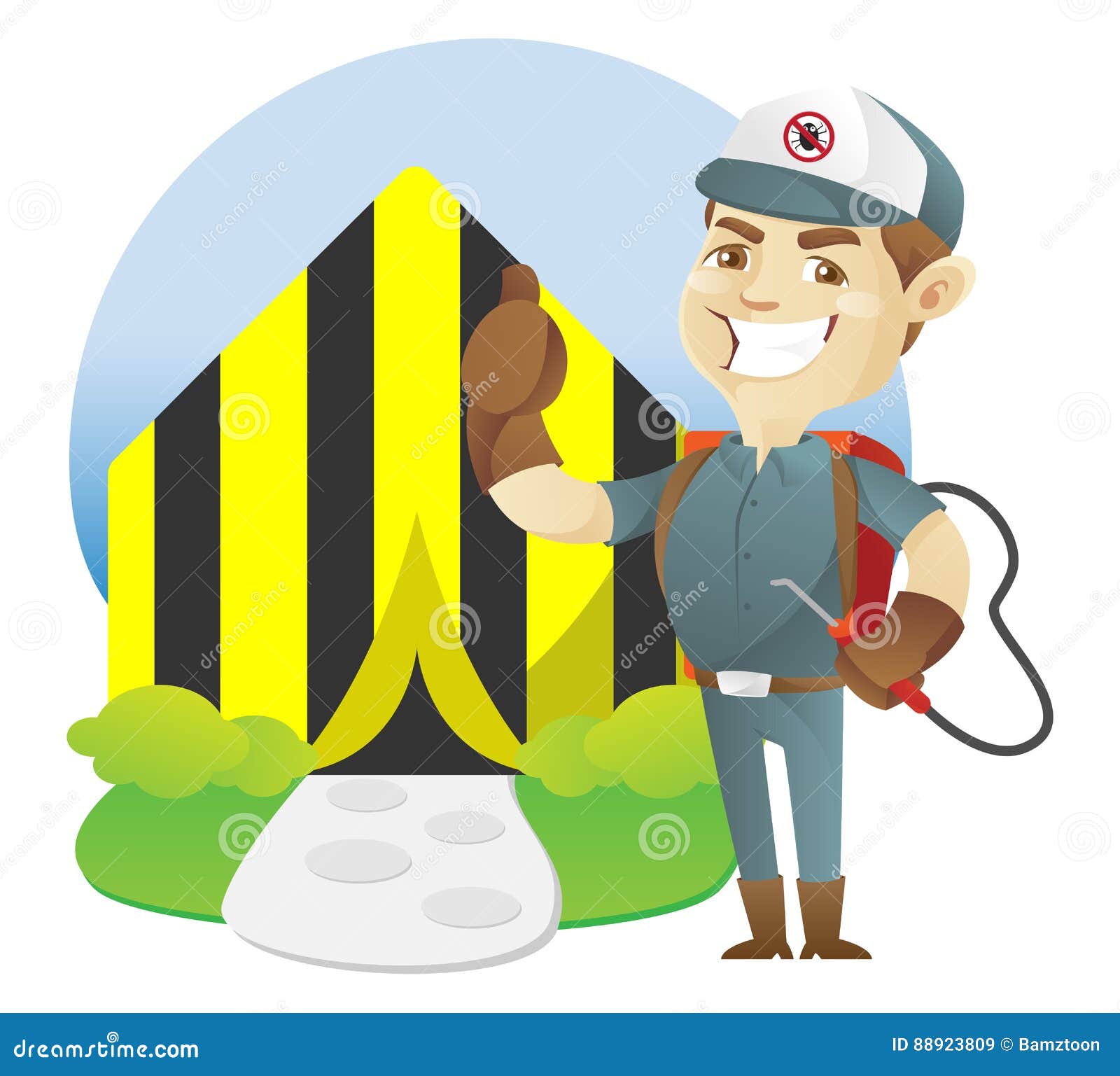 Pest Control Service Tenting Home Stock Vector Illustration of home