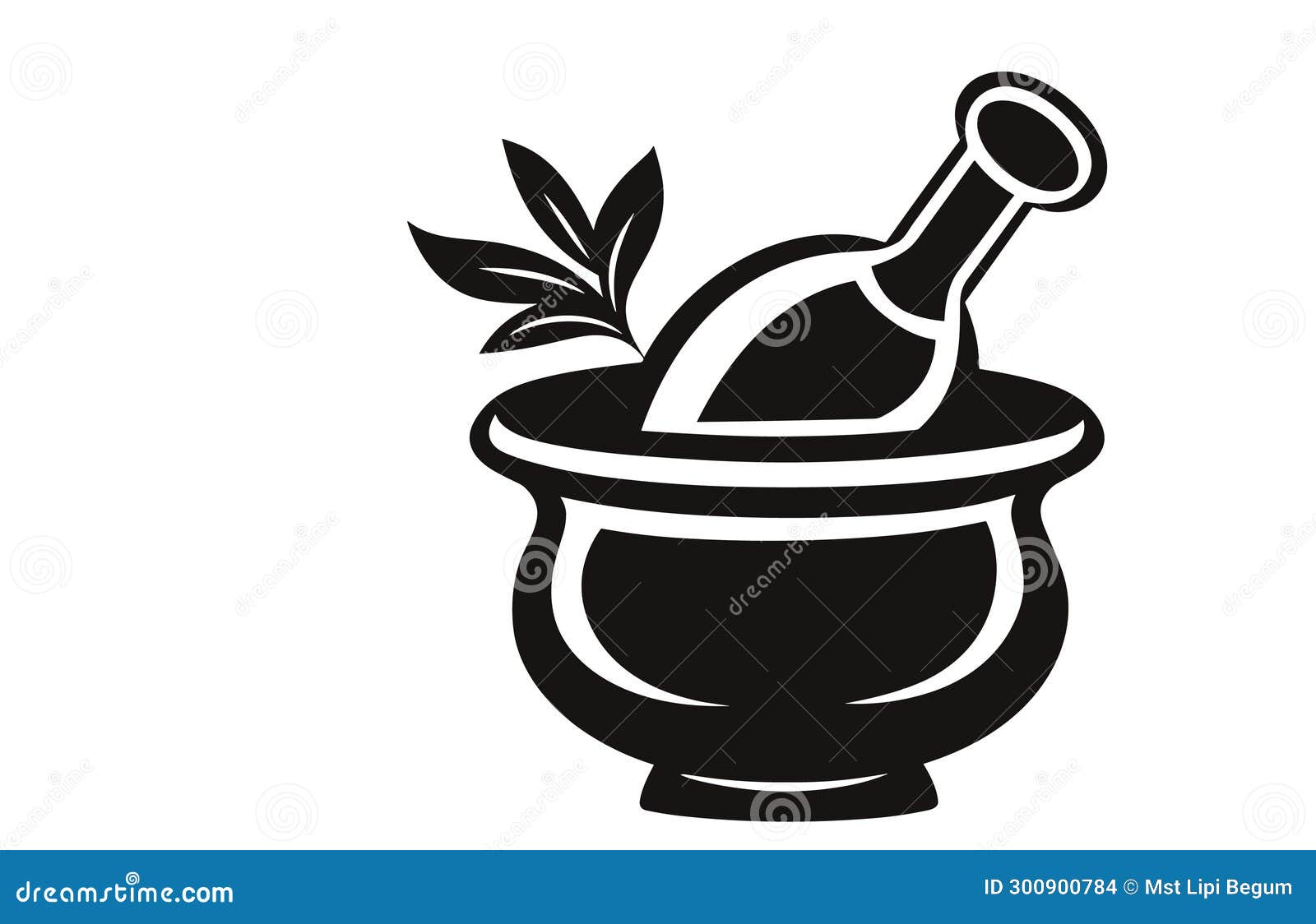 Pestle and Mortar Illustration Vector Logo,Illustration of Mortar