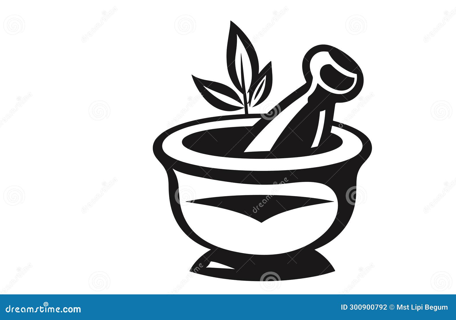 Pestle and Mortar Illustration Vector Logo,Illustration of Mortar