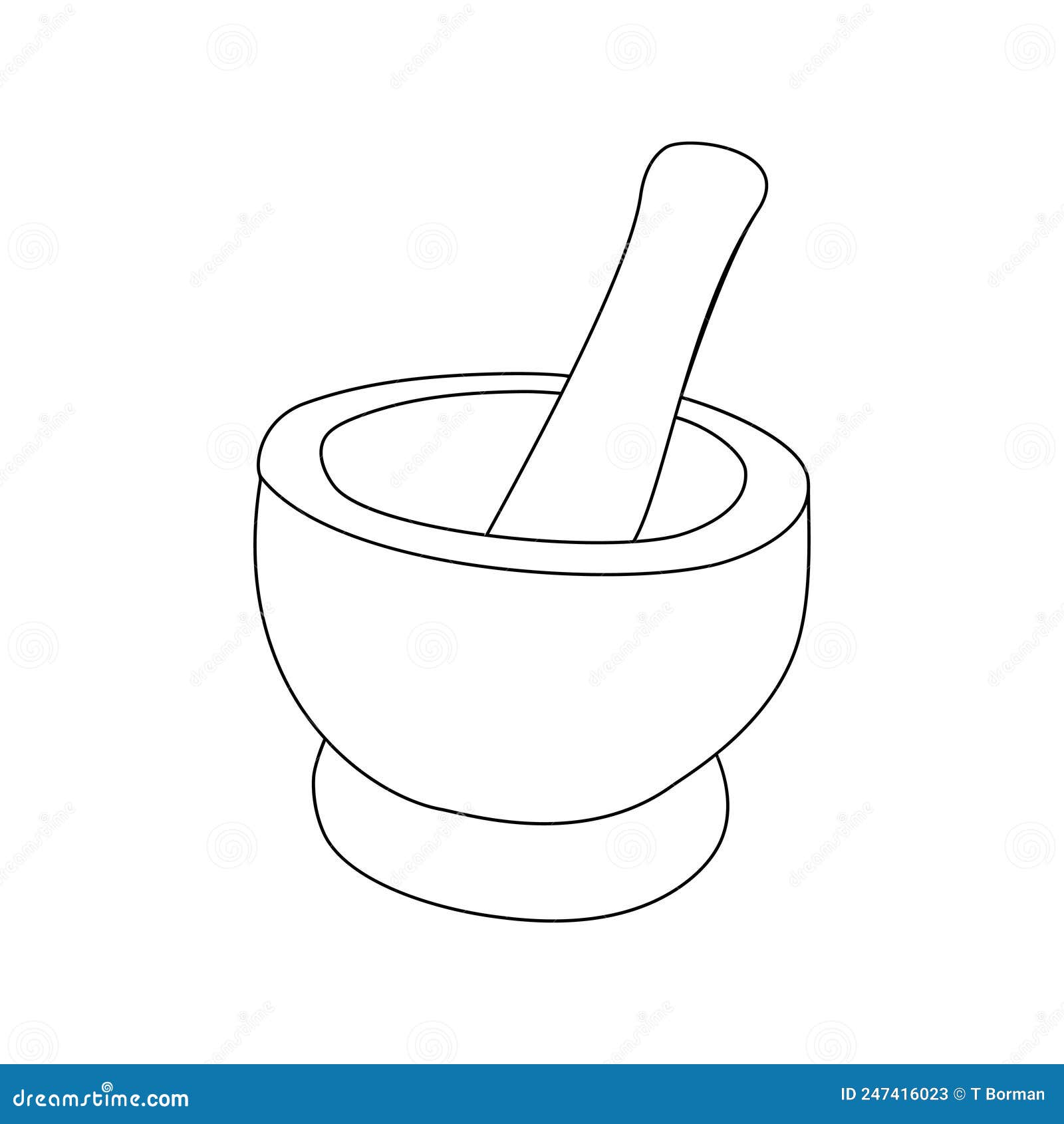 Pestle and Mortar Isolated Vector Illustration Hand Drawing Sketch
