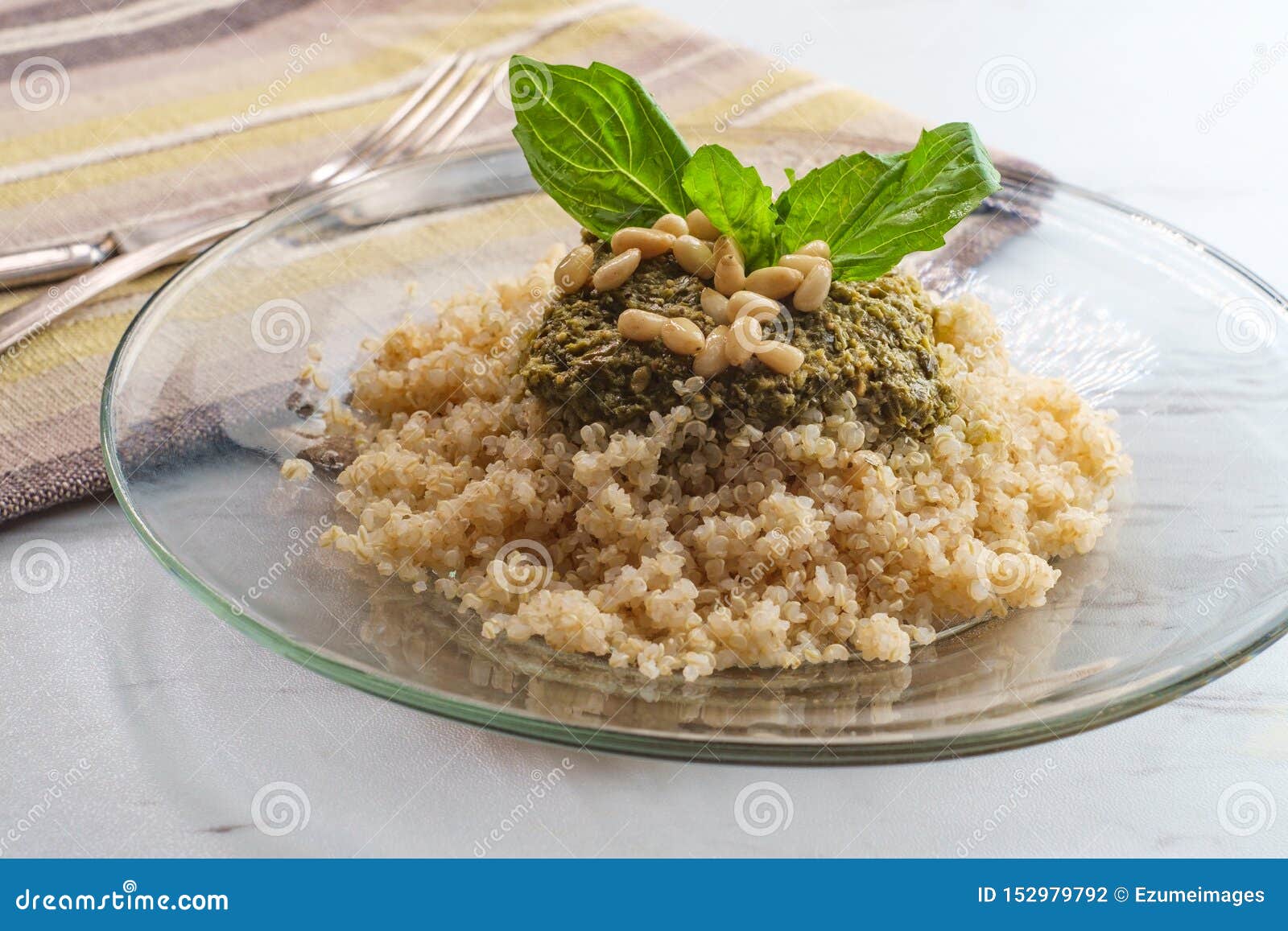 Pesto Quinoa Salad stock photo. Image of basil, kinoa 152979792
