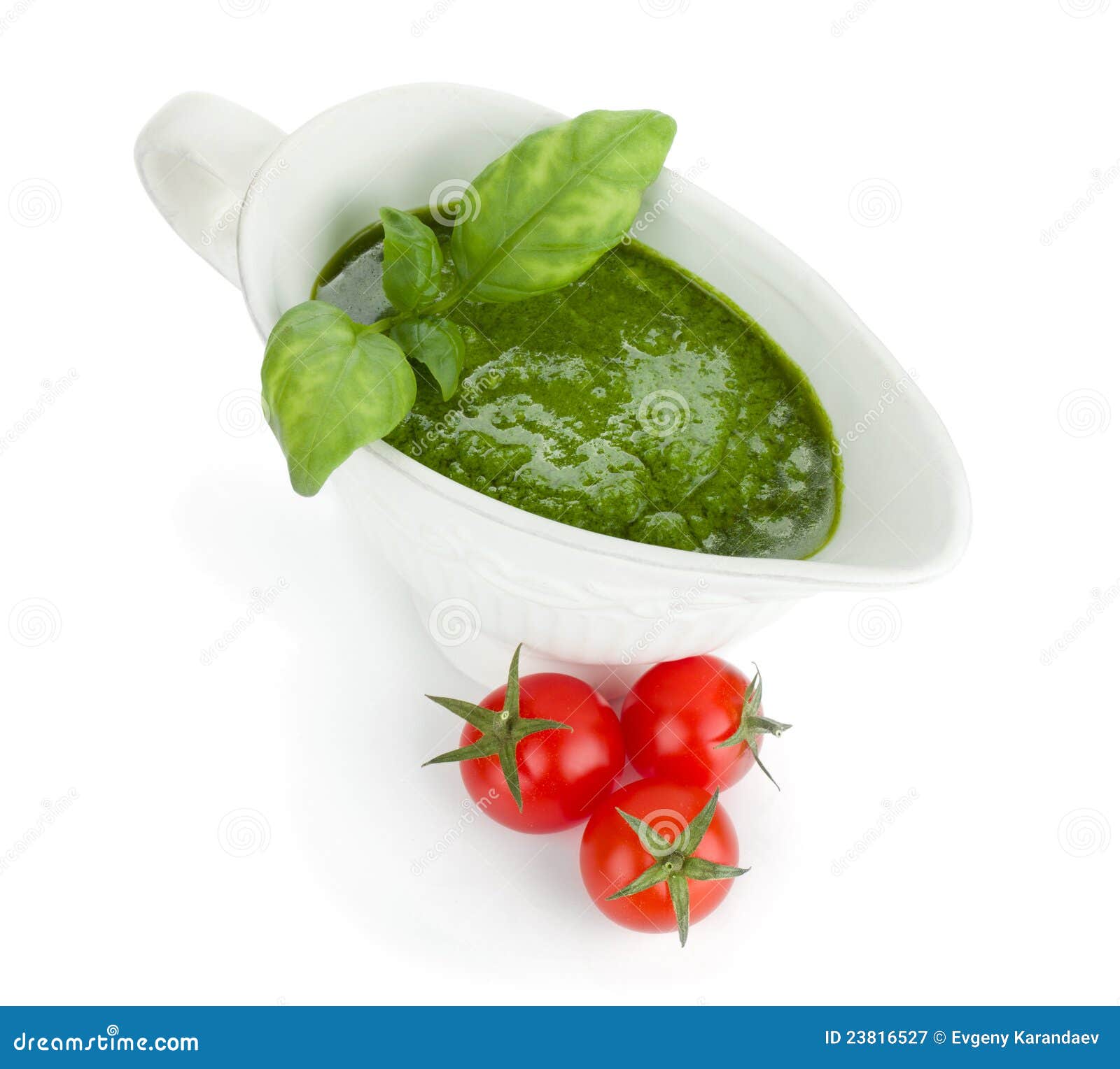 Pesto Sauce and Cherry Tomatoes Stock Image Image of background
