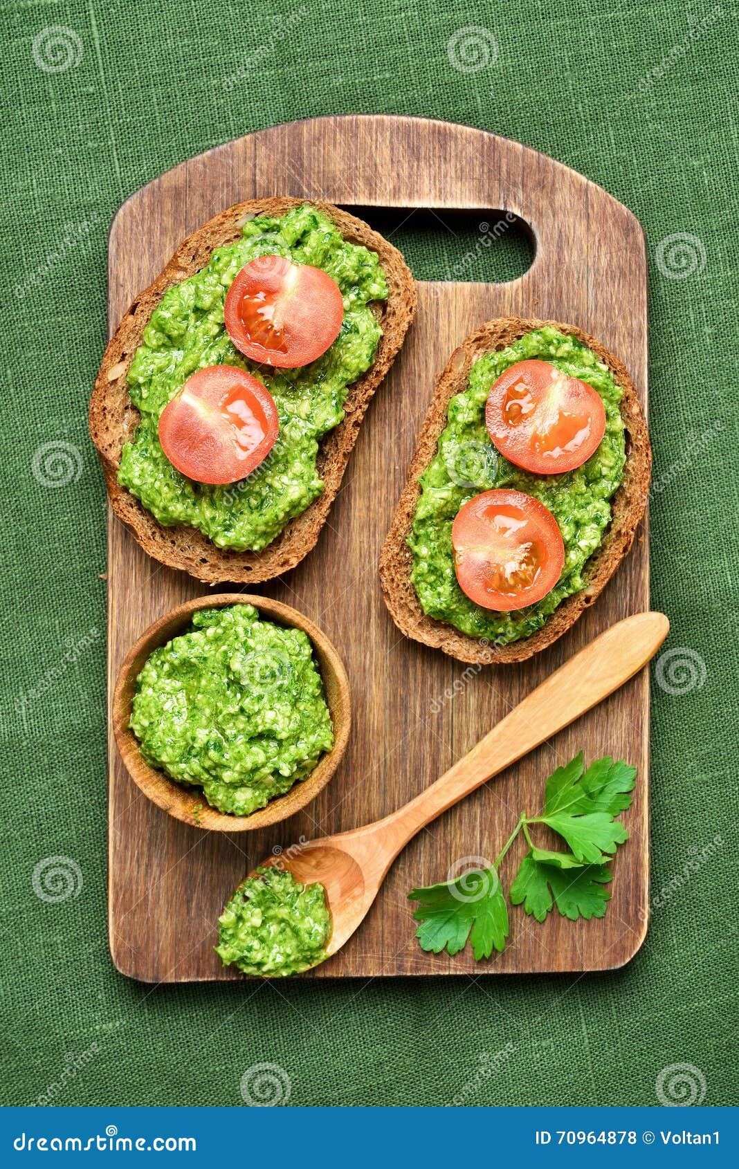 Pesto Sauce and Tomatoes on Bread Stock Photo Image of gourmet