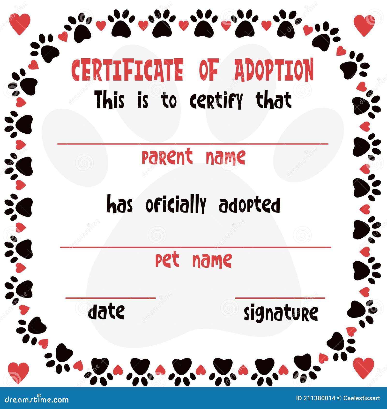Certificate Adoption Stock Illustrations – 20 Certificate Adoption Inside Blank Adoption Certificate Template