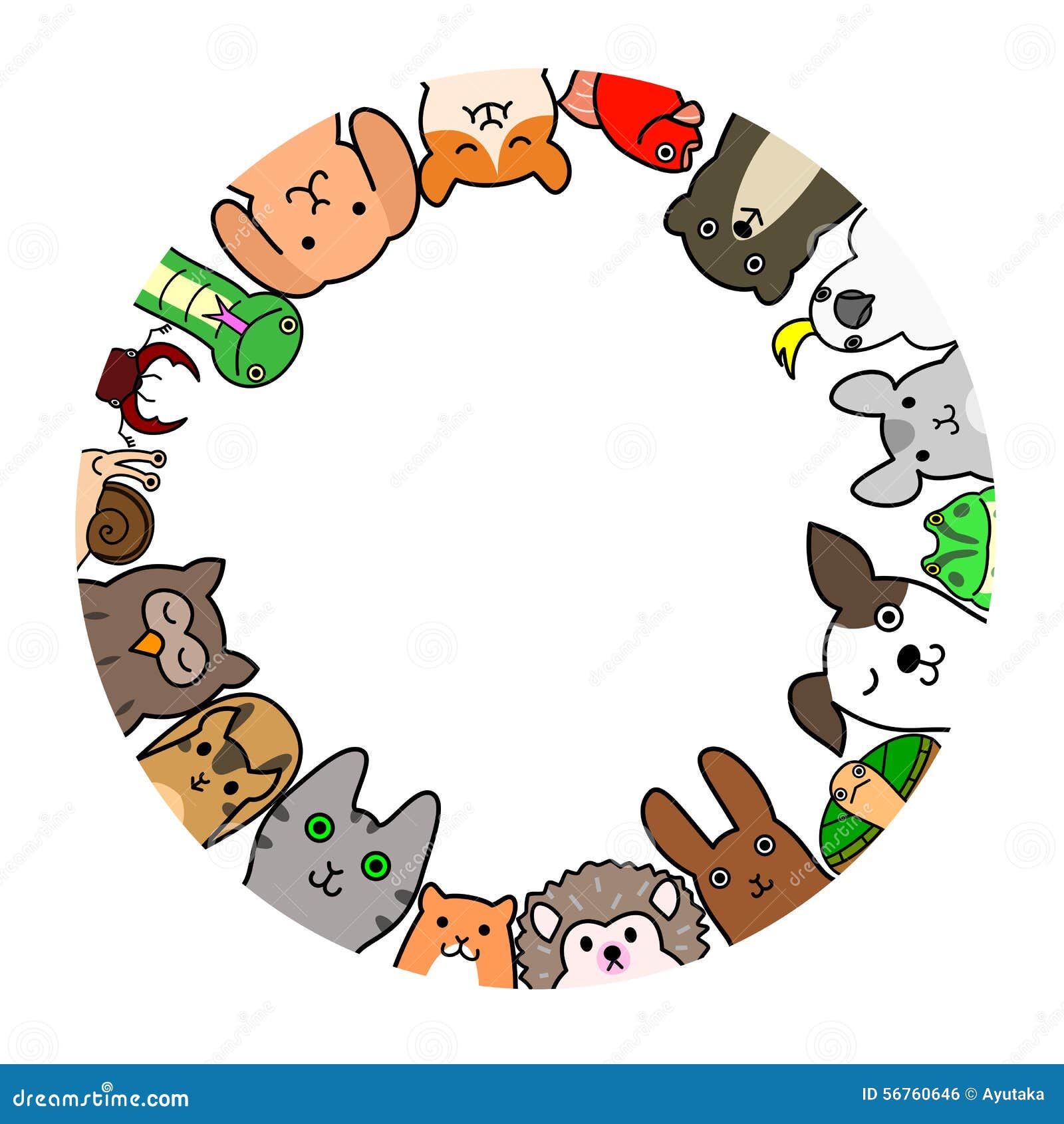 pet animals in circle