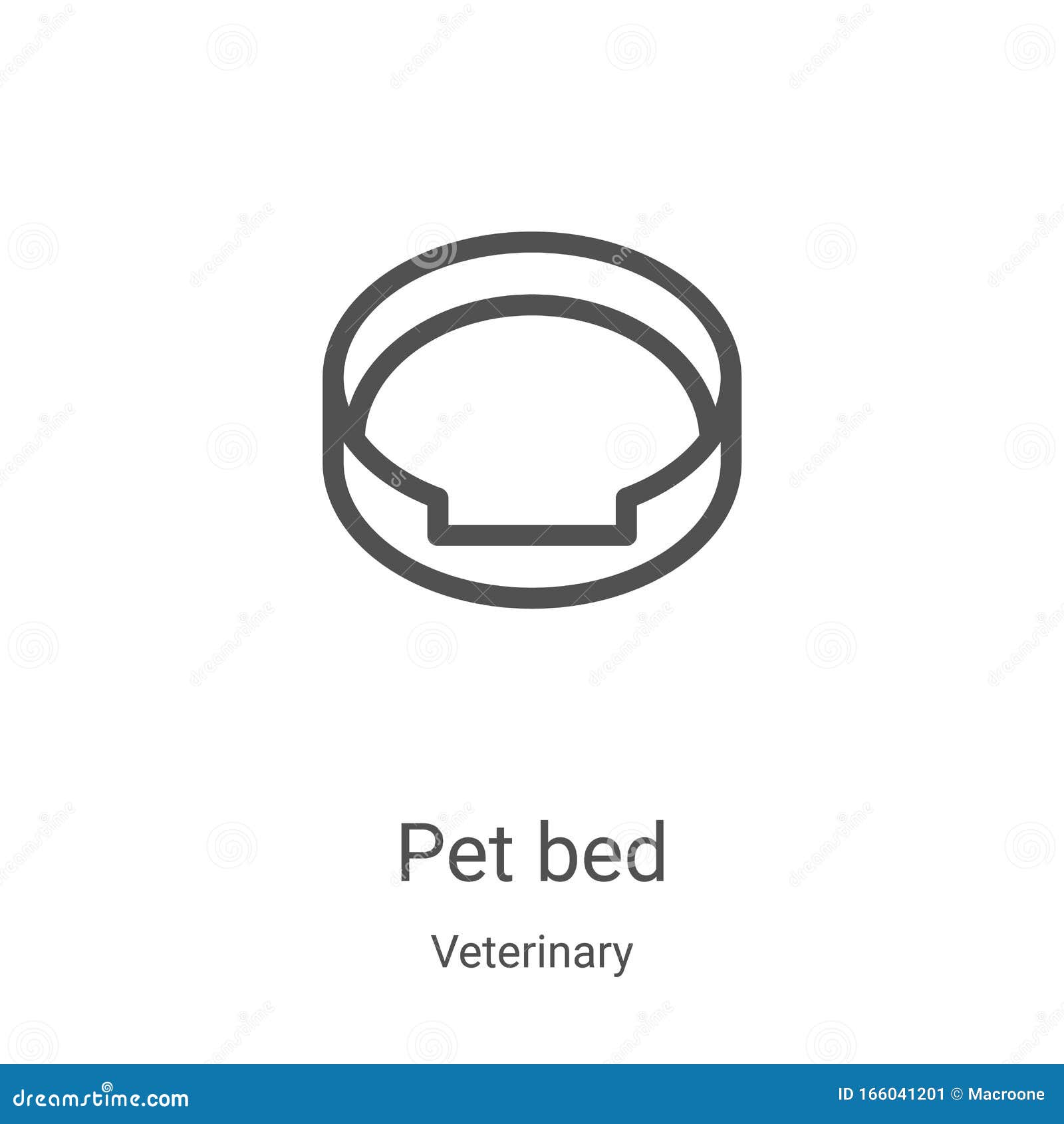 Pet Bed Icon Vector from Veterinary Collection. Thin Line Pet Bed