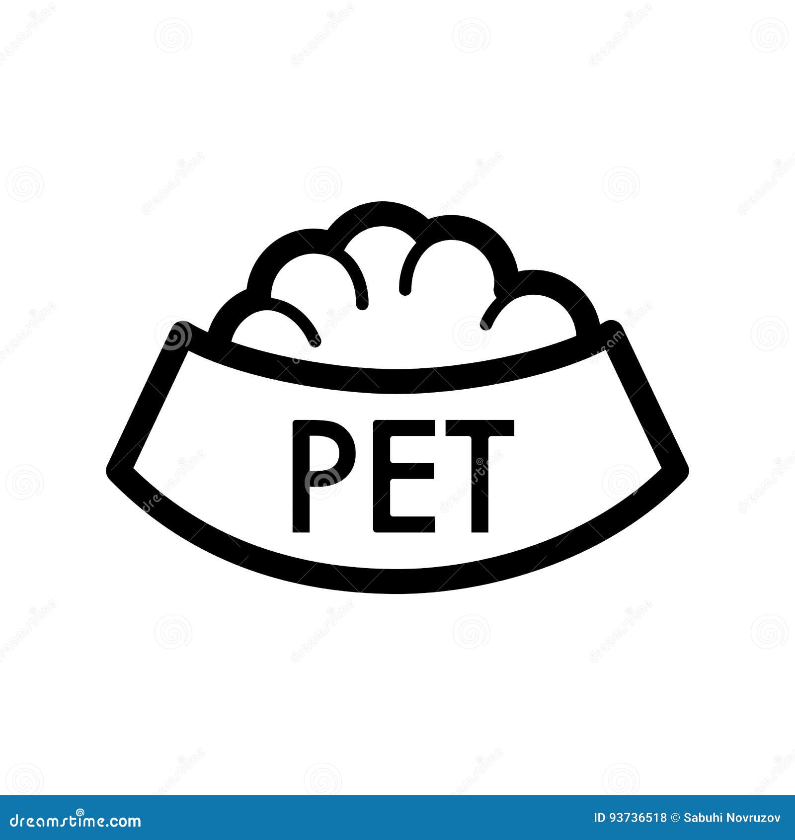 Gallantry Decline approve Pet Bowl with Food Simple Vector Icon. Black and White Illustration of Dog  and Cat Bowl. Outline Linear Icon Stock Vector - Illustration of feed,  lunch: 93736518