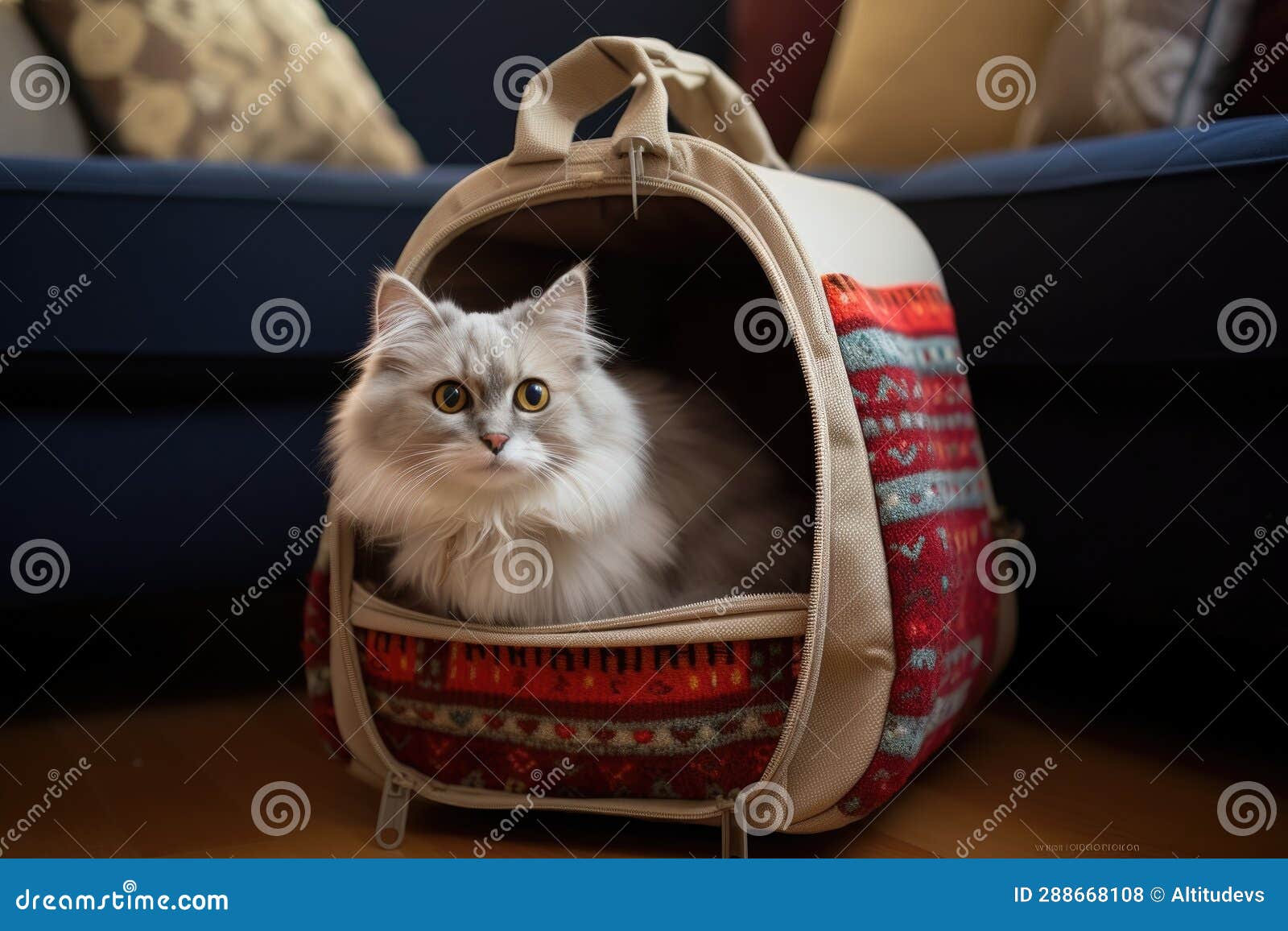 Pet Carrier with a Cozy Blanket Inside Stock Photo Image of carrier