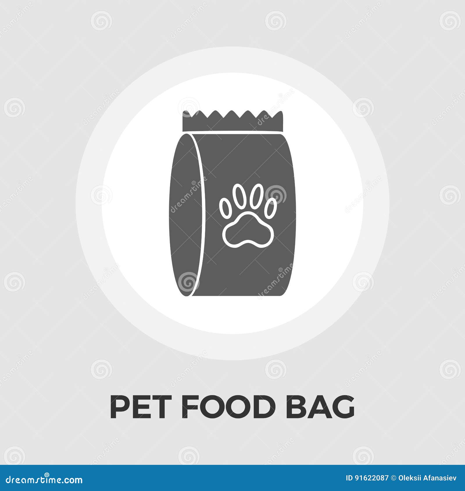 Pet Food Bag Vector Flat Icon Stock Vector Illustration of sign, design 91622087