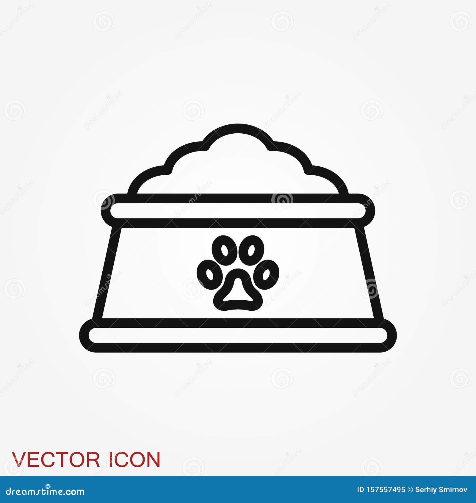Pet Food Bowl Vector Icon Logo, Dog Food Bone Stock Illustration -  Illustration of logo, cartoon: 157557495