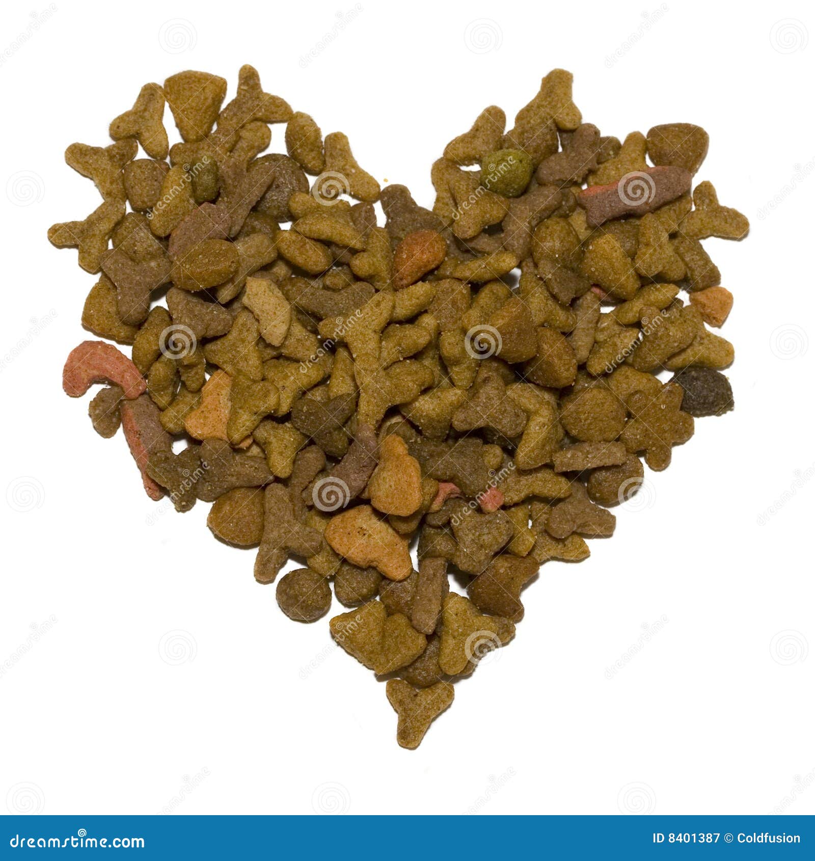 Pet Food in the Heart Shape Stock Image Image of animal, brown 8401387