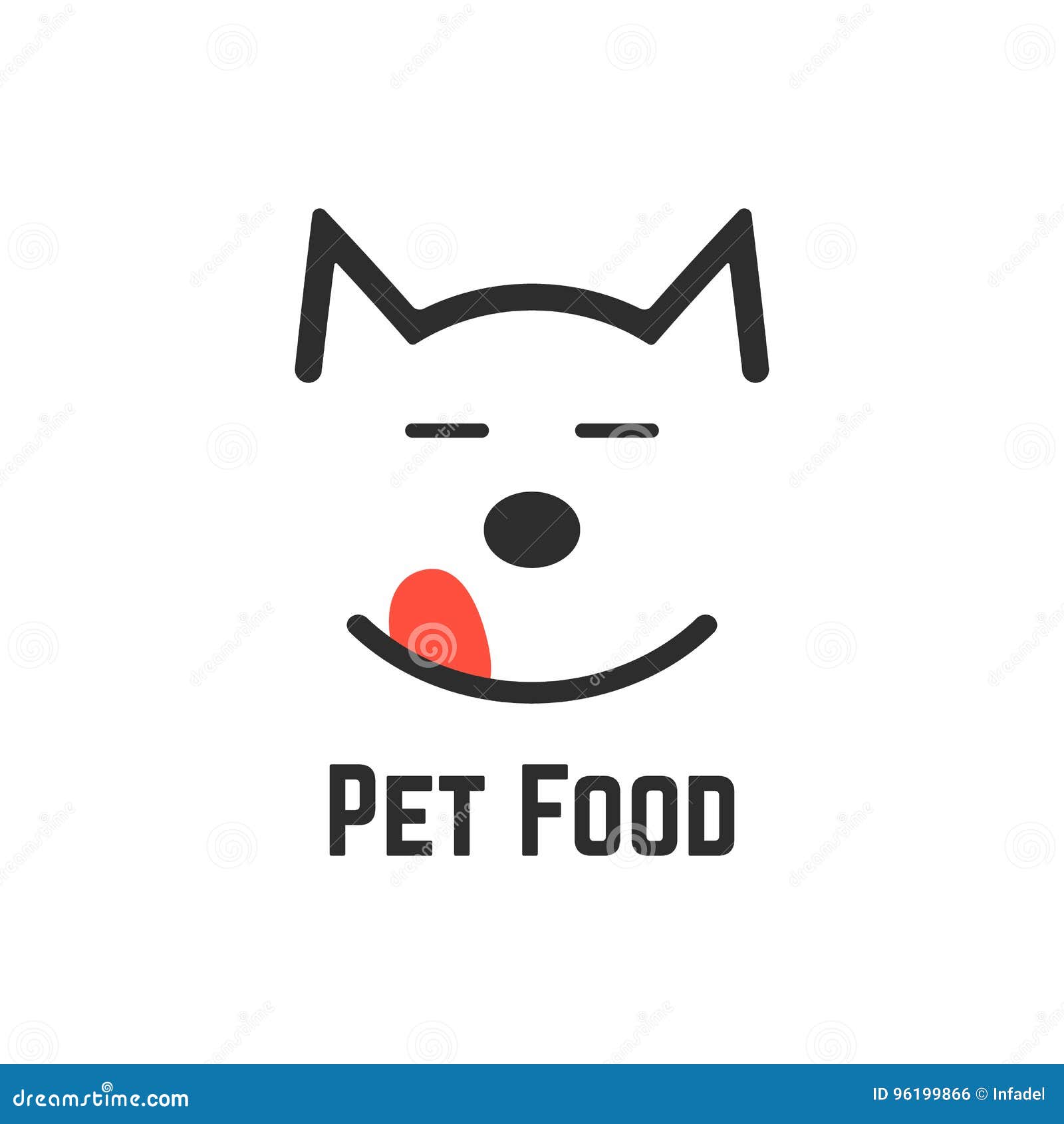 Pet Food Logo With Dog Icon Stock Vector Illustration Of Face Flat