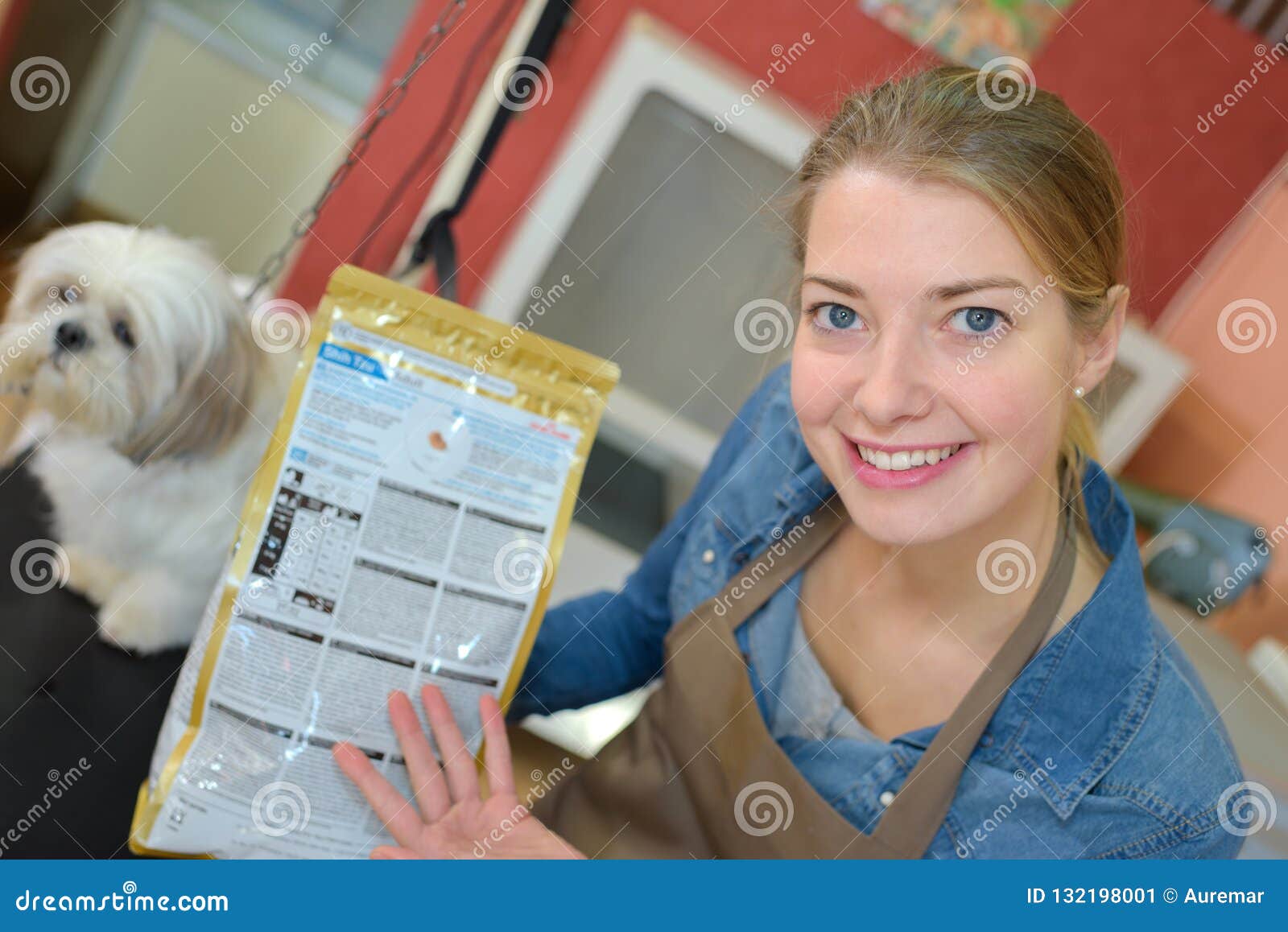 Pet Groomer Showing Biscuits Stock Image Image of showing