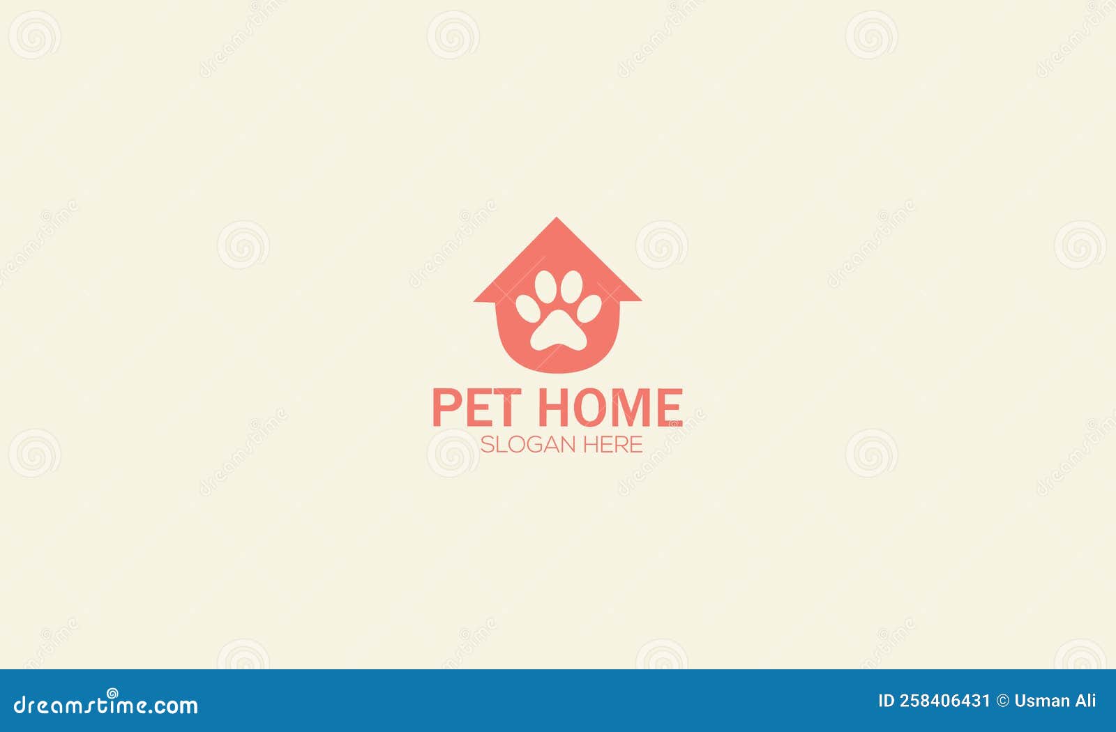 Pet Home Logo Design Vector, Minimal Pet House Logo Template Stock