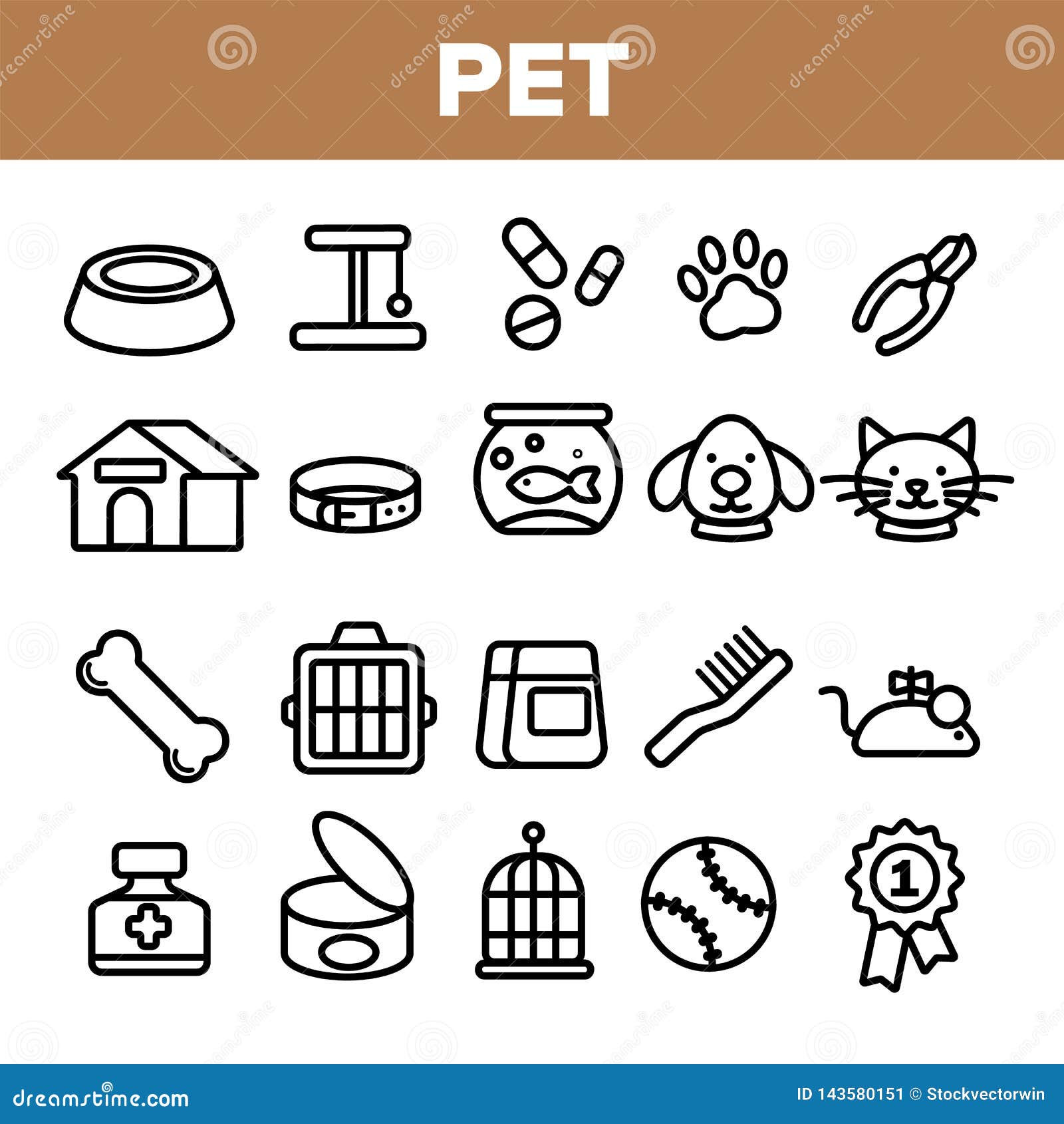 Cat Cute Pet Animal Kitten Funny Icons Graphic by stockvectorwin