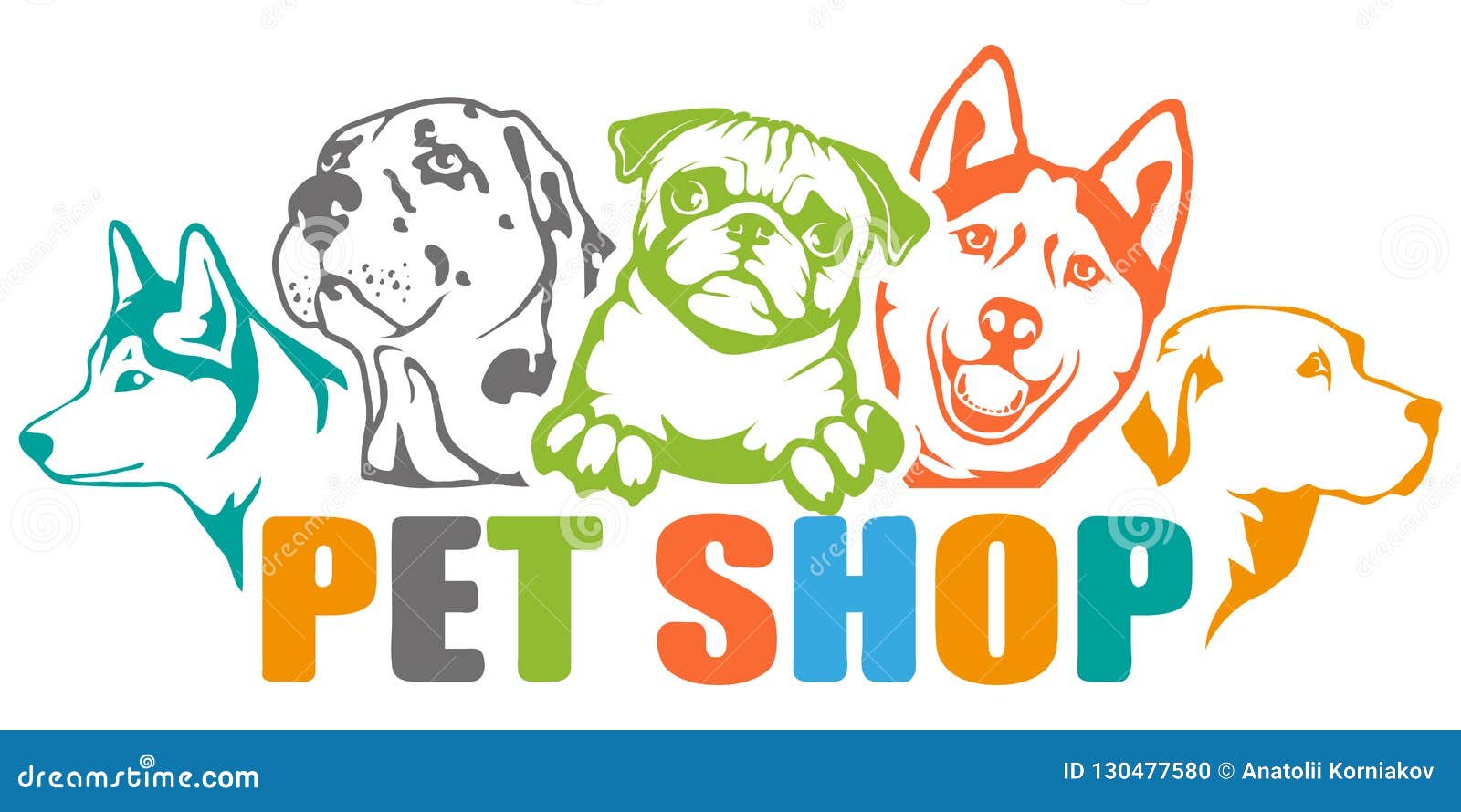 Pet Logo with animals stock vector. Illustration of kitty - 130477580